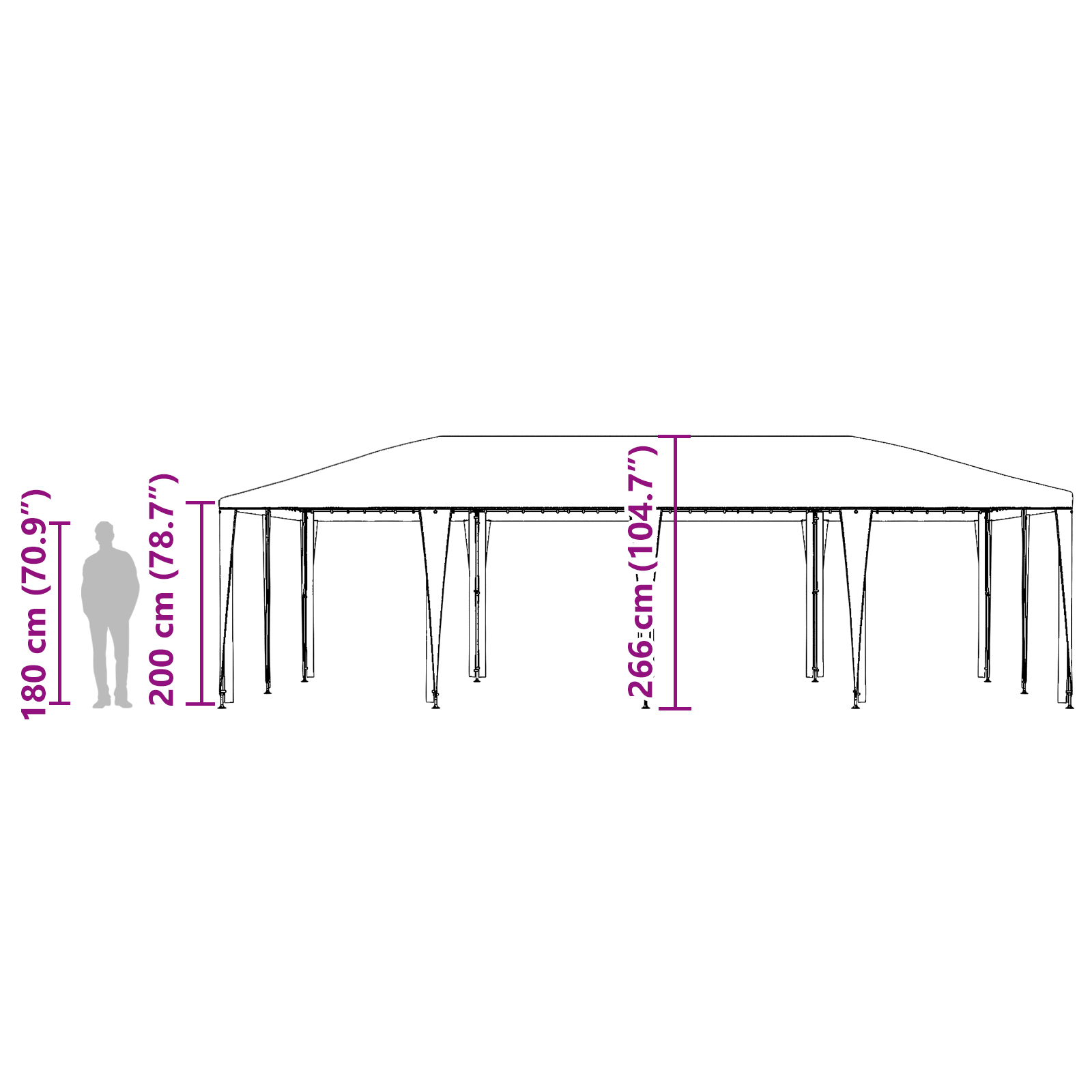 šalies palapinė mėlyna 8x4 m PE - Image 11