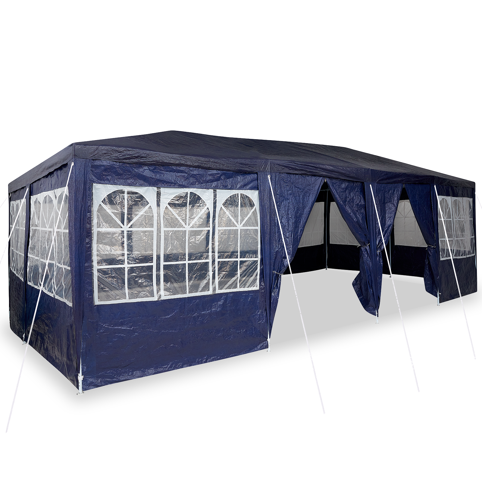 Party Tent with 12 Sidewalls Blue 8x4 m PE - Image 2