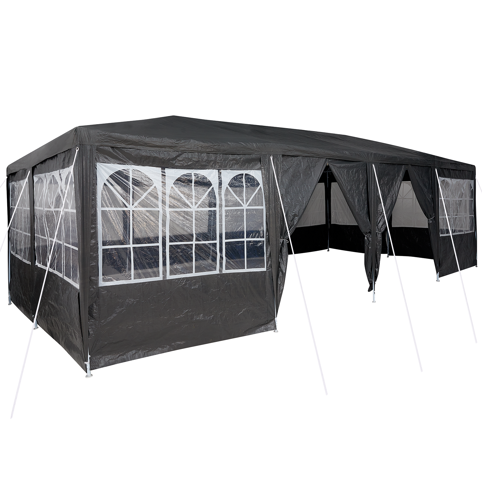 Feesttent met 12 Zijwanden Anthraciet 8×4 m PE
