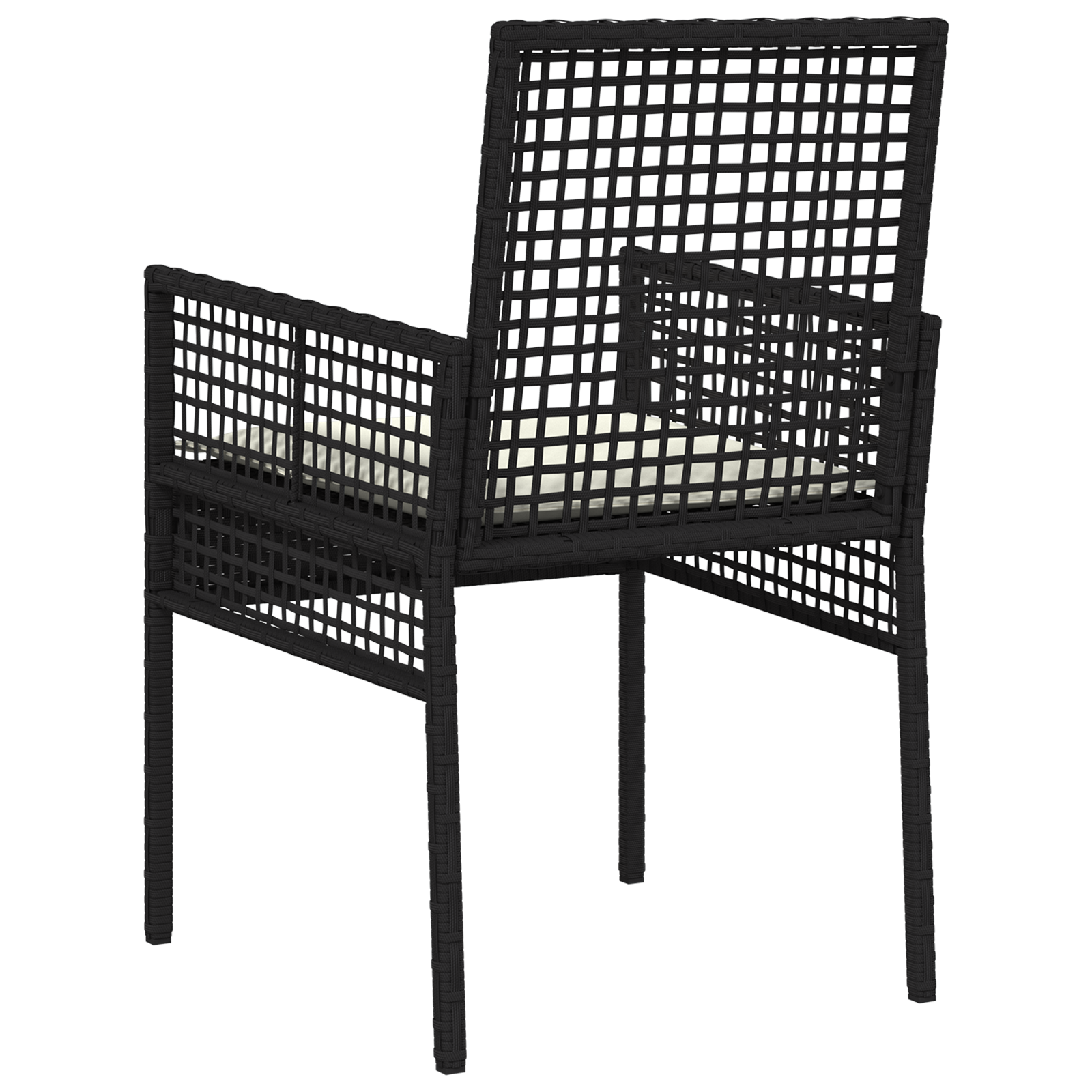 Garden Chairs 2 pcs with Cushions Black Poly Rattan - Image 7