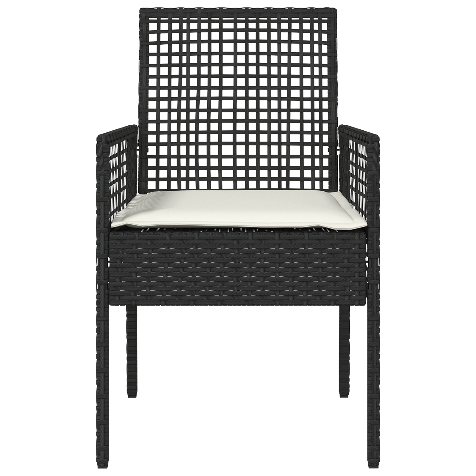 Garden Chairs 2 pcs with Cushions Black Poly Rattan - Image 5
