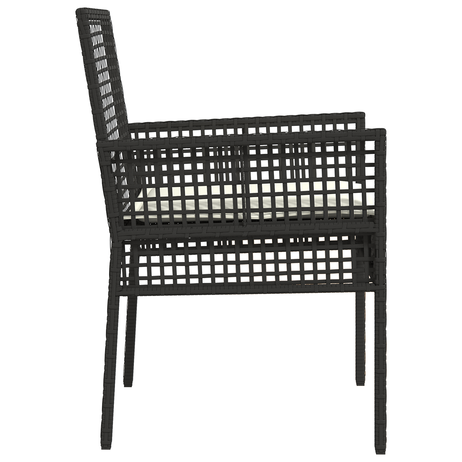 Garden Chairs 2 pcs with Cushions Black Poly Rattan - Image 6
