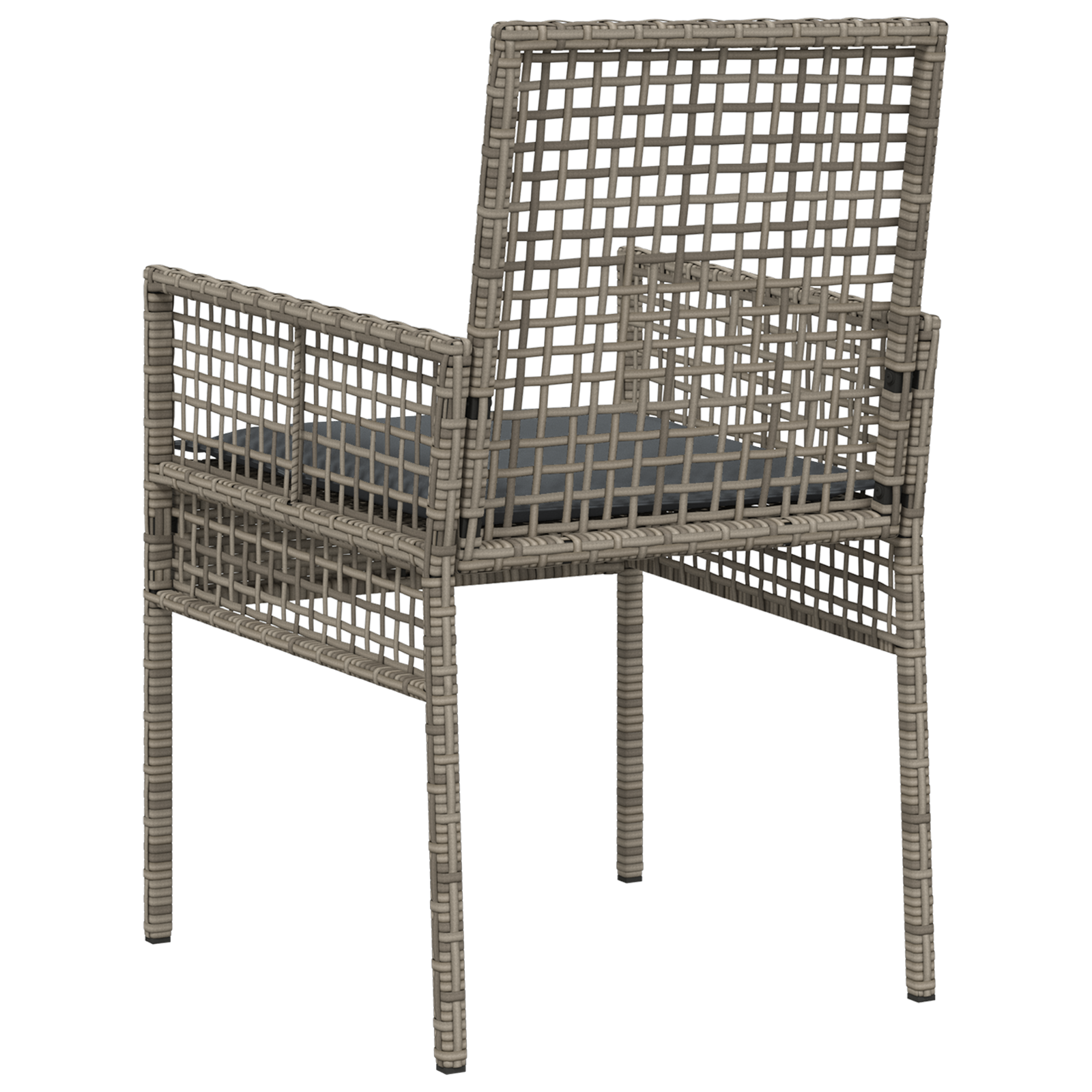 Garden Chairs 2 pcs with Cushions Grey Poly Rattan - Image 7