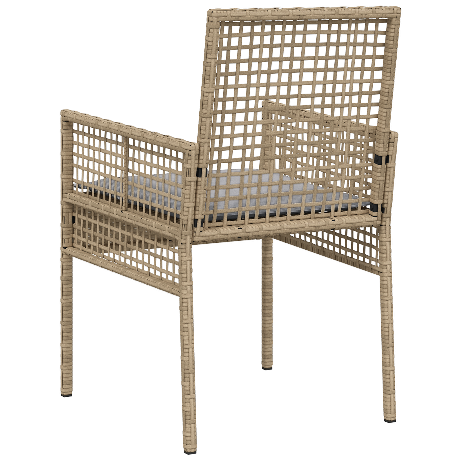Garden Chairs 2 pcs with Cushions Beige Poly Rattan - Image 7