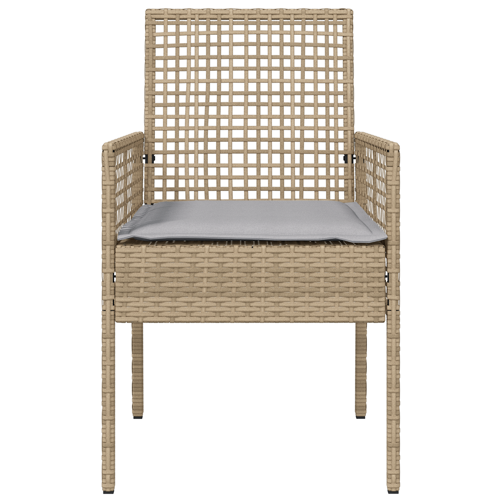 Garden Chairs 2 pcs with Cushions Beige Poly Rattan - Image 5