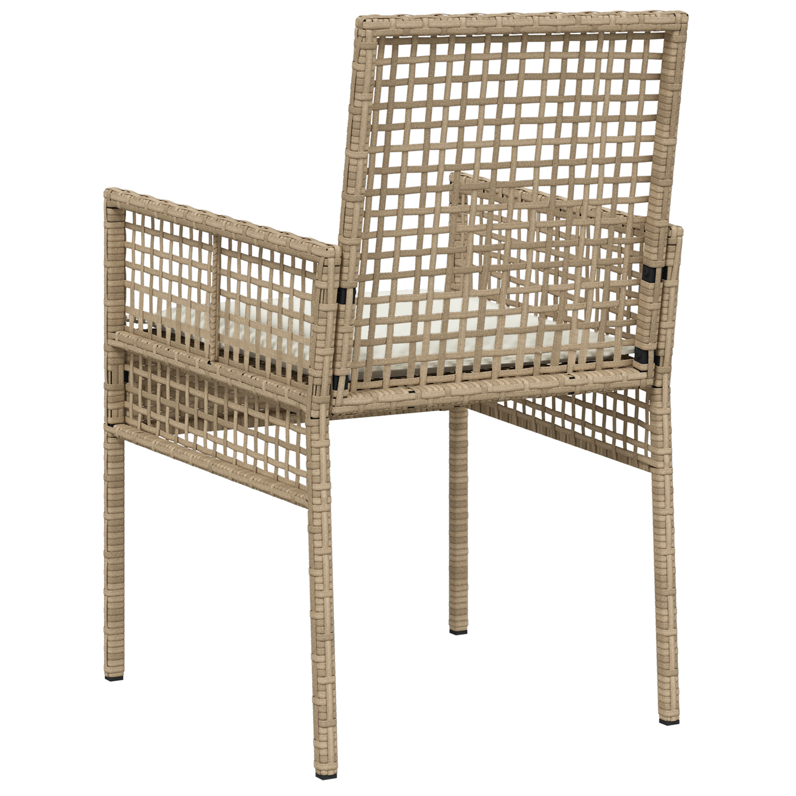 Garden Chairs 2 pcs with Cushions Beige Poly Rattan - Image 7