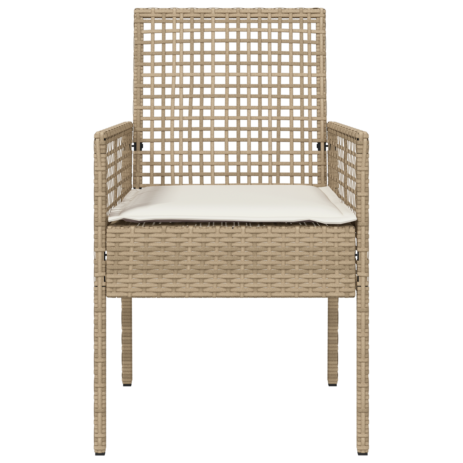 Garden Chairs 2 pcs with Cushions Beige Poly Rattan - Image 5