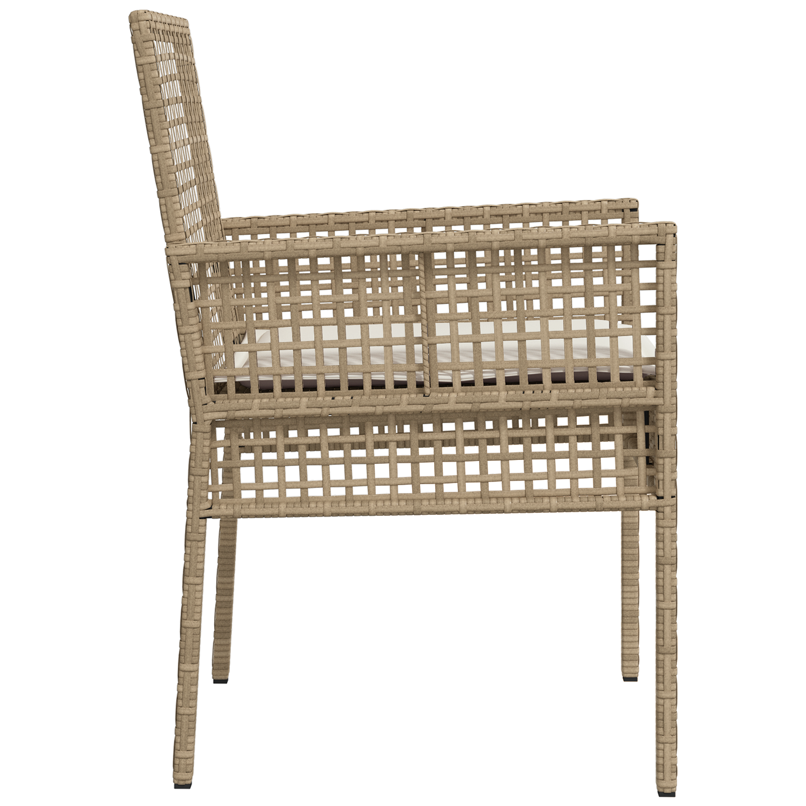 Garden Chairs 2 pcs with Cushions Beige Poly Rattan - Image 6