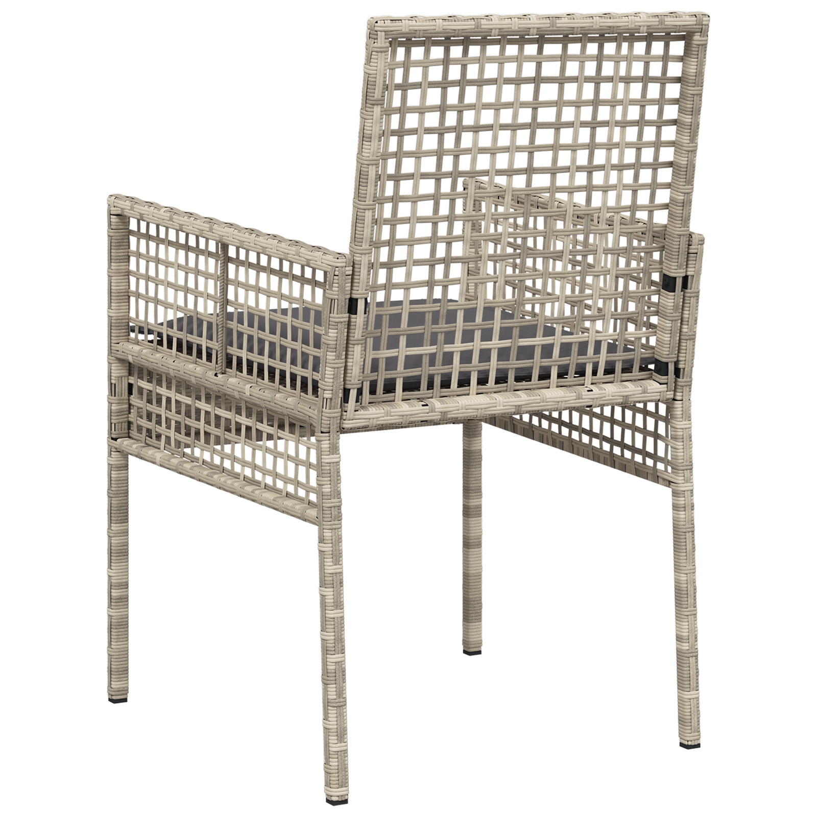 Garden Chairs 2 pcs with Cushions Light Grey Poly Rattan - Image 7