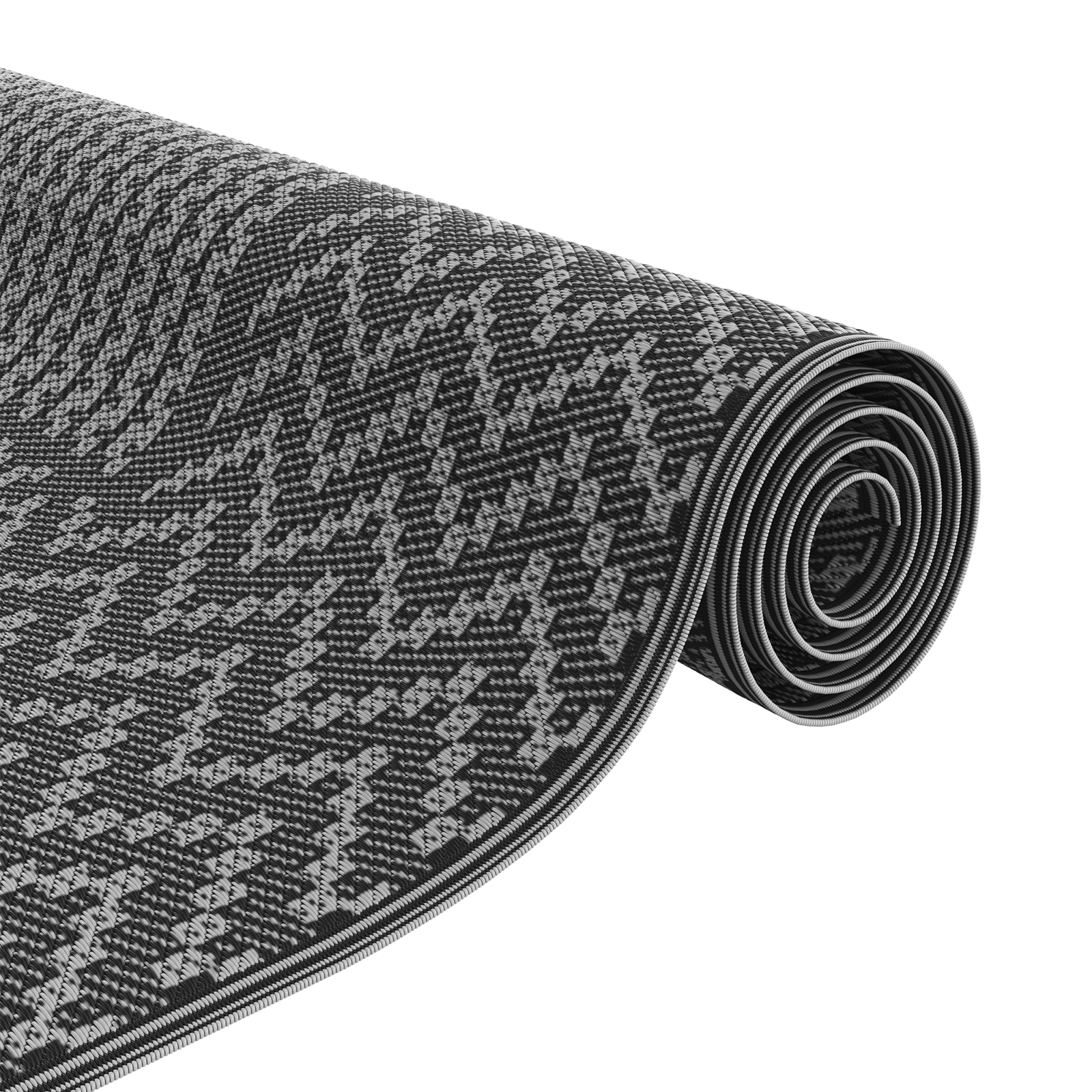 Outdoor Rug 'ARAKIL'Black and Grey 250x500 cm PP - Image 4