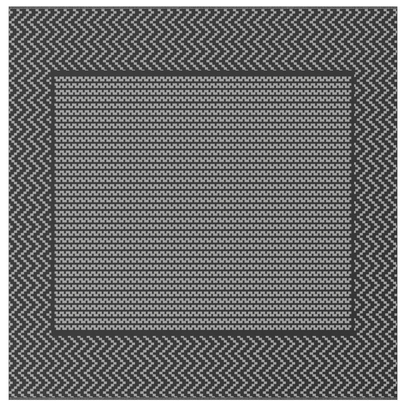 Outdoor Rug "ARAKIL" Black and Grey 300x300 cm PP - Image 2