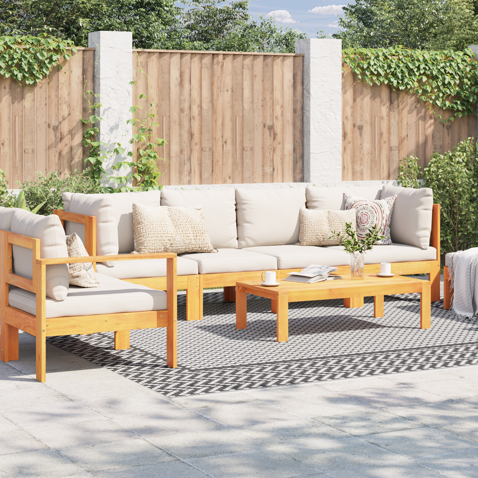 Outdoor Rug "ARAKIL" Black and Grey 300x300 cm PP