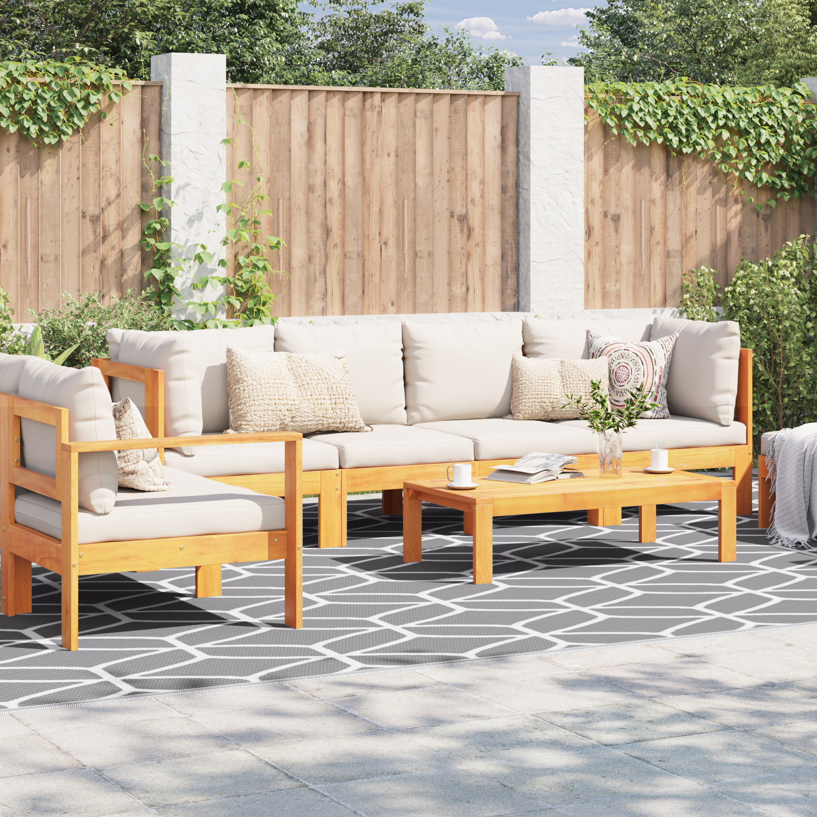Buiten Deken ARAKIL Grijs en wit Polyester 300 x 600 cm
