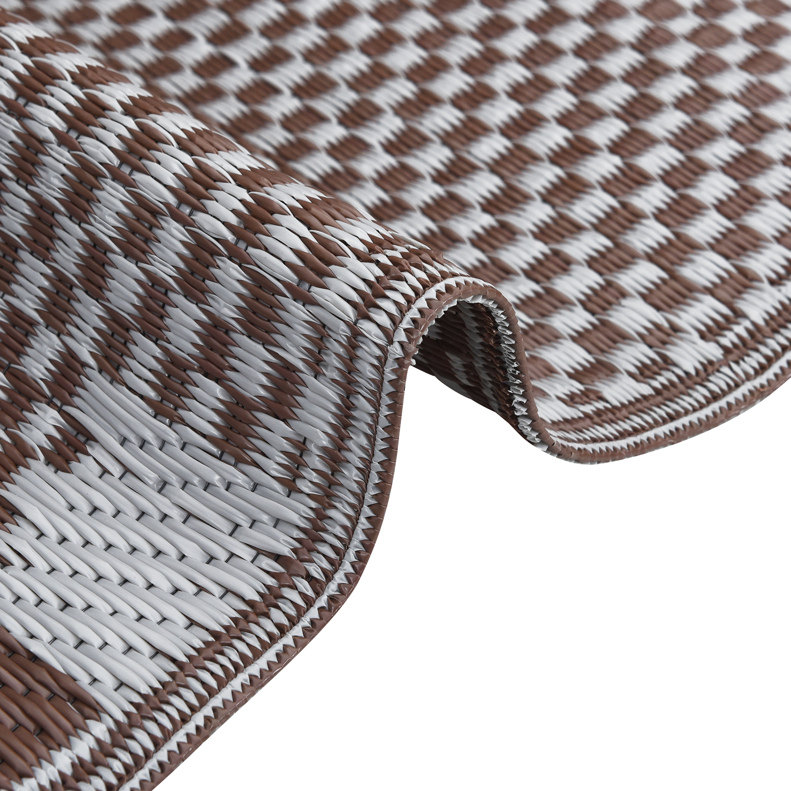 Outdoor Rug ARAKIL Brown and white Polypropylene 300 x 400 cm - Image 4