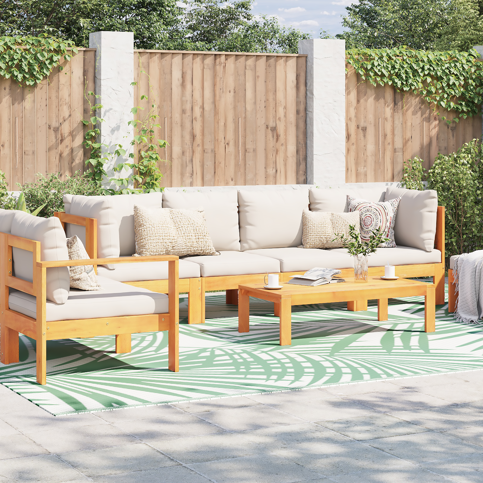 Buiten Dekentje ARAKIL Groen Polyester 300 x 400 cm Patroon