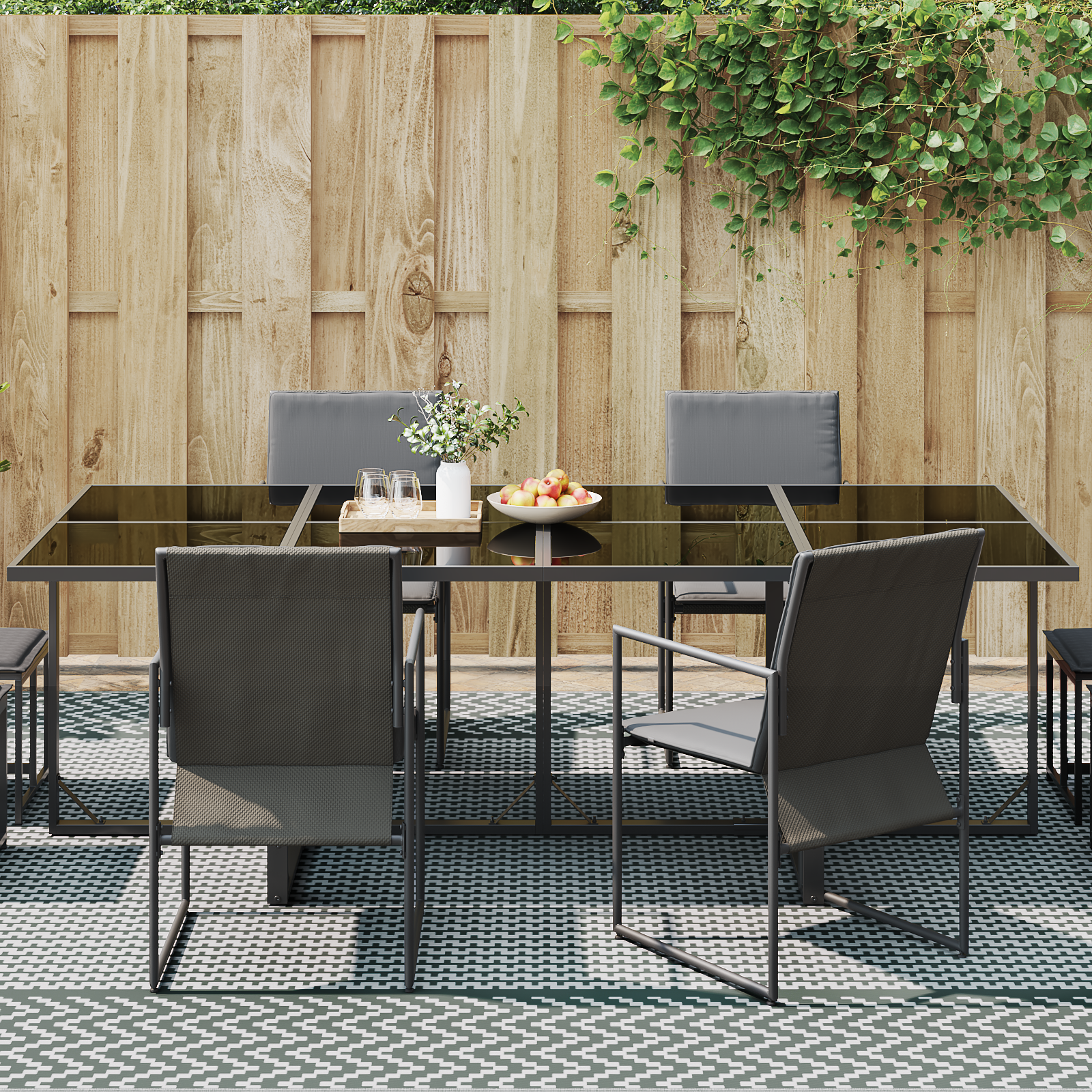 Outdoor Blanket ARAKIL Green and White Polyester 300 x 400 cm - Image 3