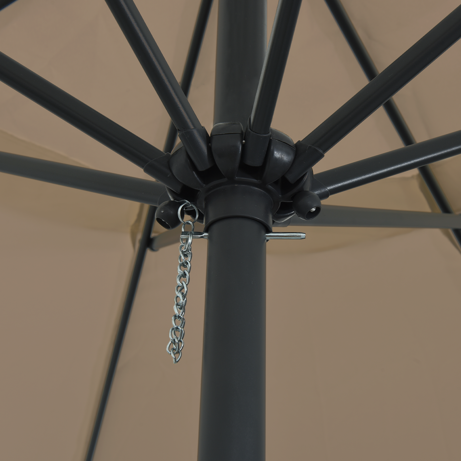 Garden Parasol ø395x245 cm Taupe - Image 4