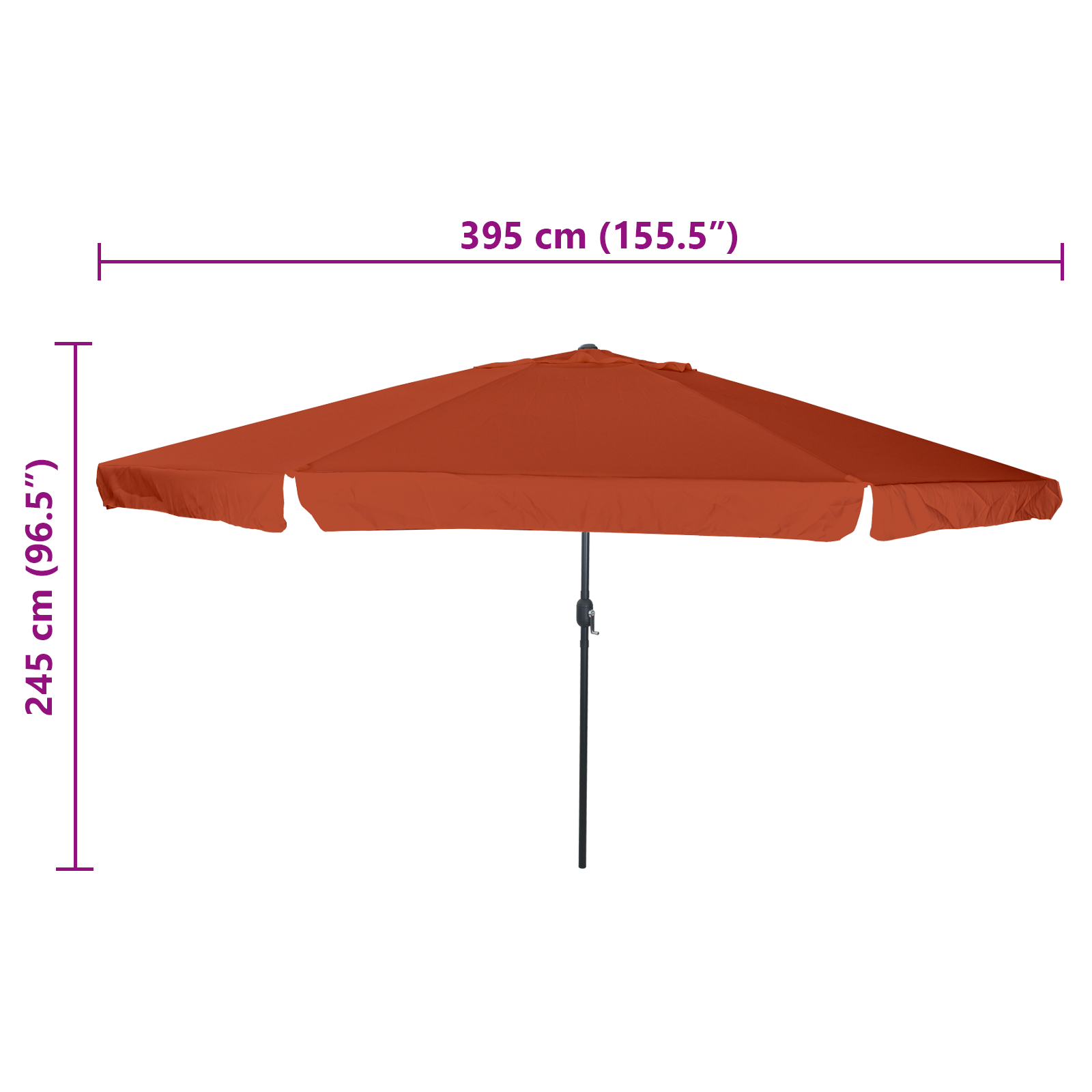 Garden Parasol 39.5 x 24.5 inches Terracotta - Image 7
