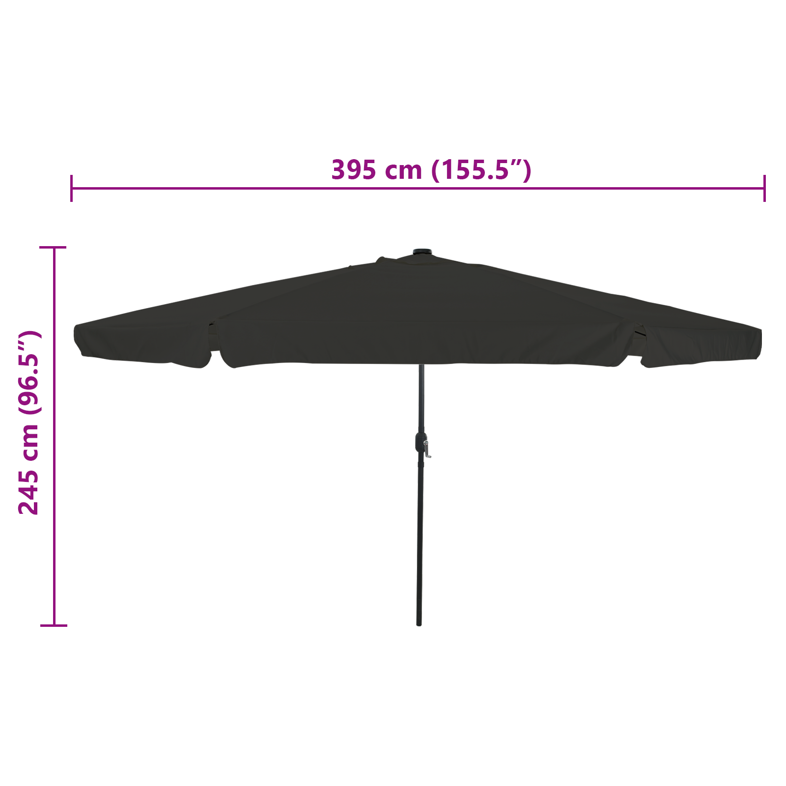 Sonnenschirm mit LED-Leuchten Ø395x245 cm Azurblau - Garten & balkon - Your Garden Eden