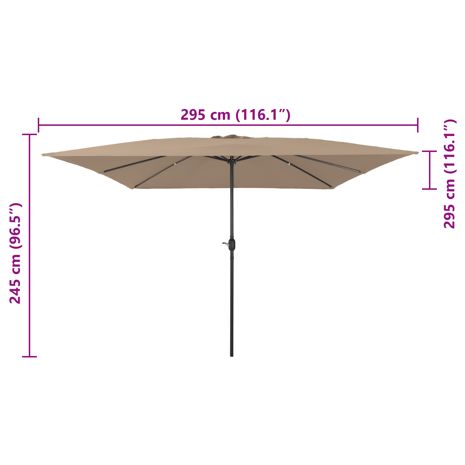 Sonnenschirm Quadratisch 295x245 cm Azurblau - Garten & balkon - Your Garden Eden