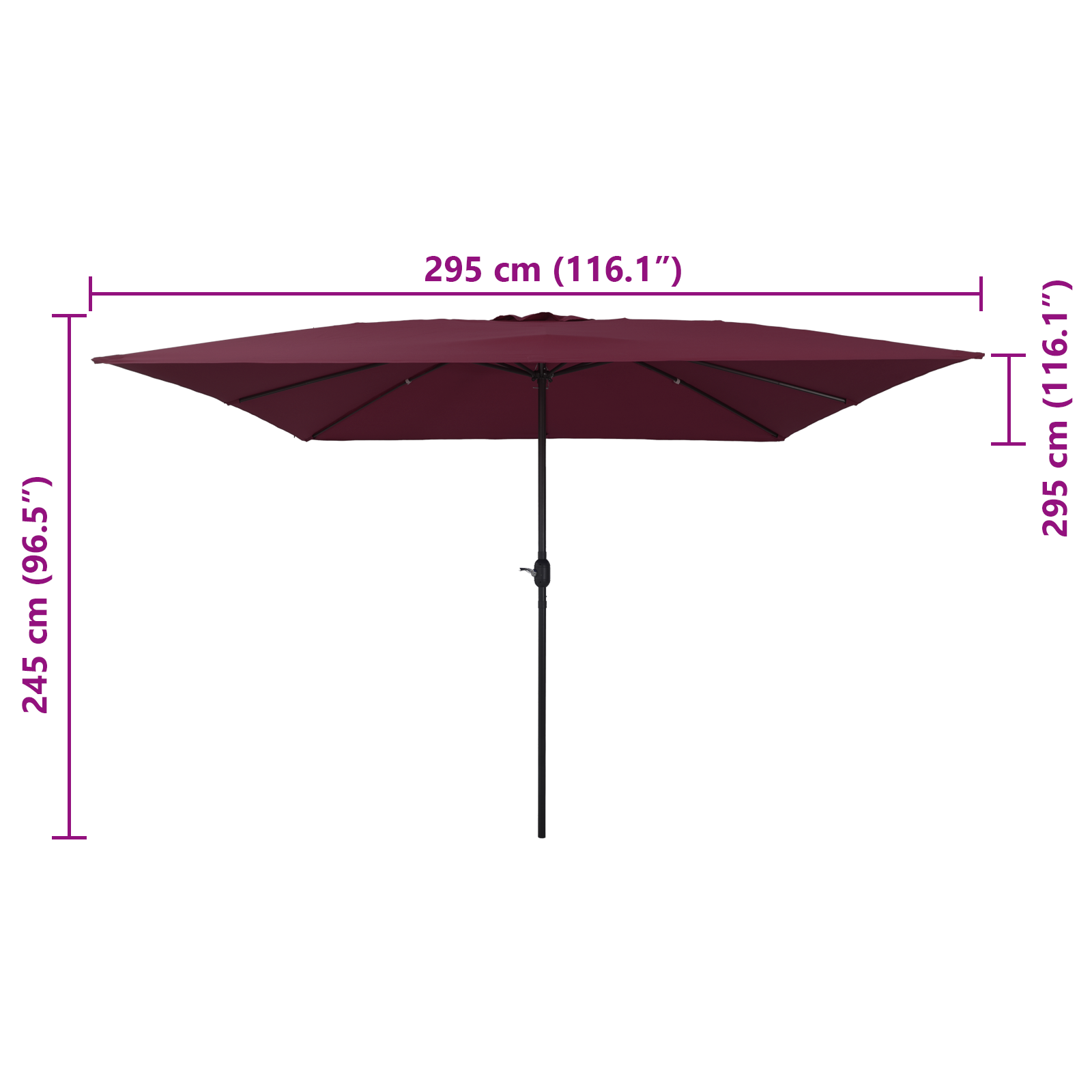 Outdoor Umbrellas & Sunshades Bordeaux Red - Image 7