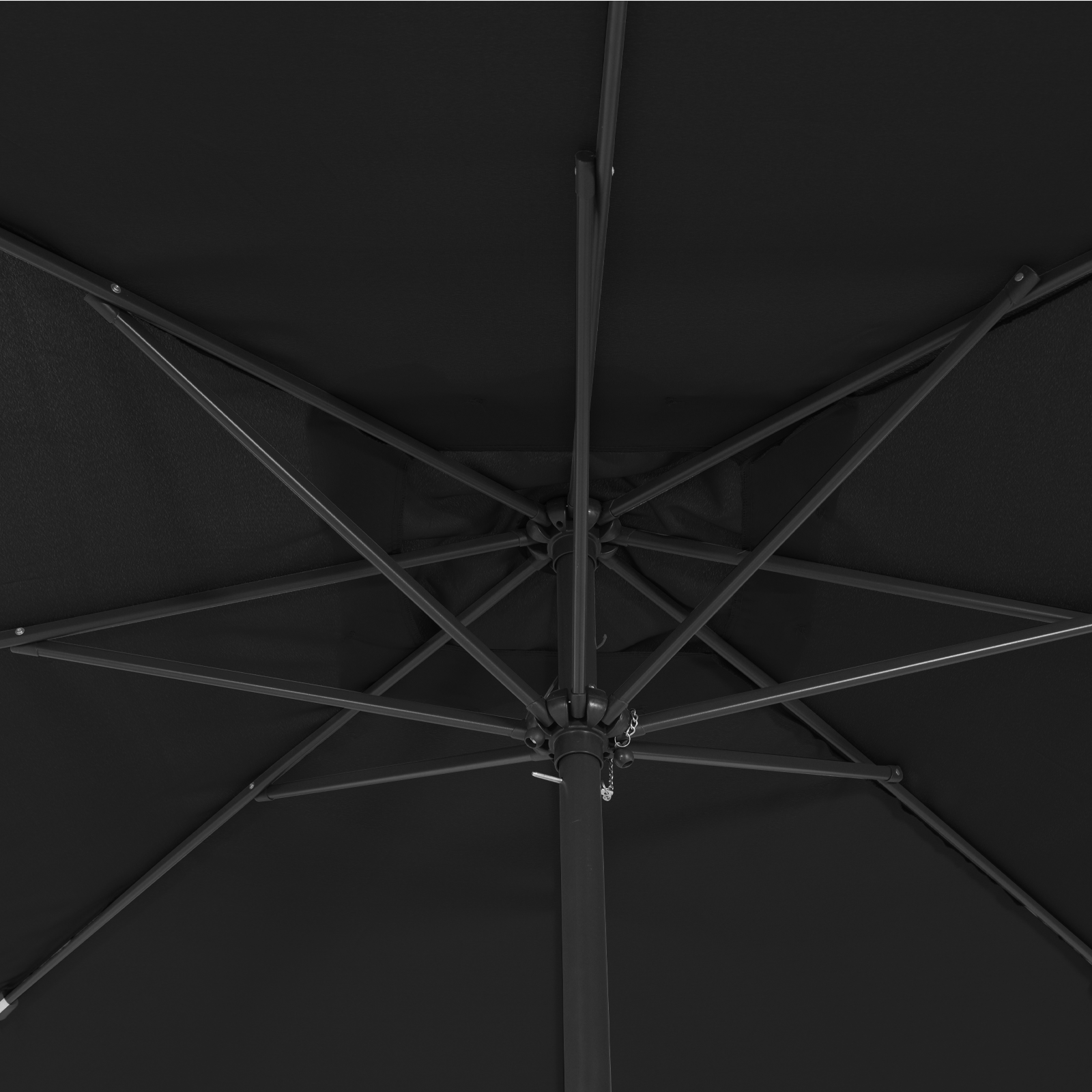 Square Garden Parasol 295x245 cm Black - Image 4