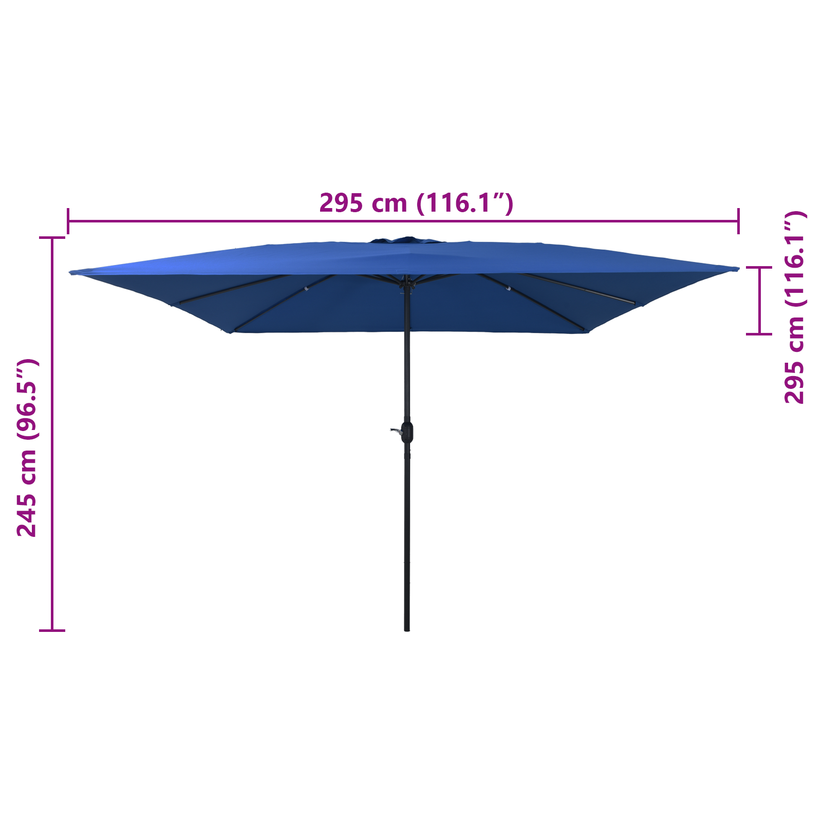 Outdoor Umbrellas & Sunshades Azure Polyester canopy and metal frame - Image 7