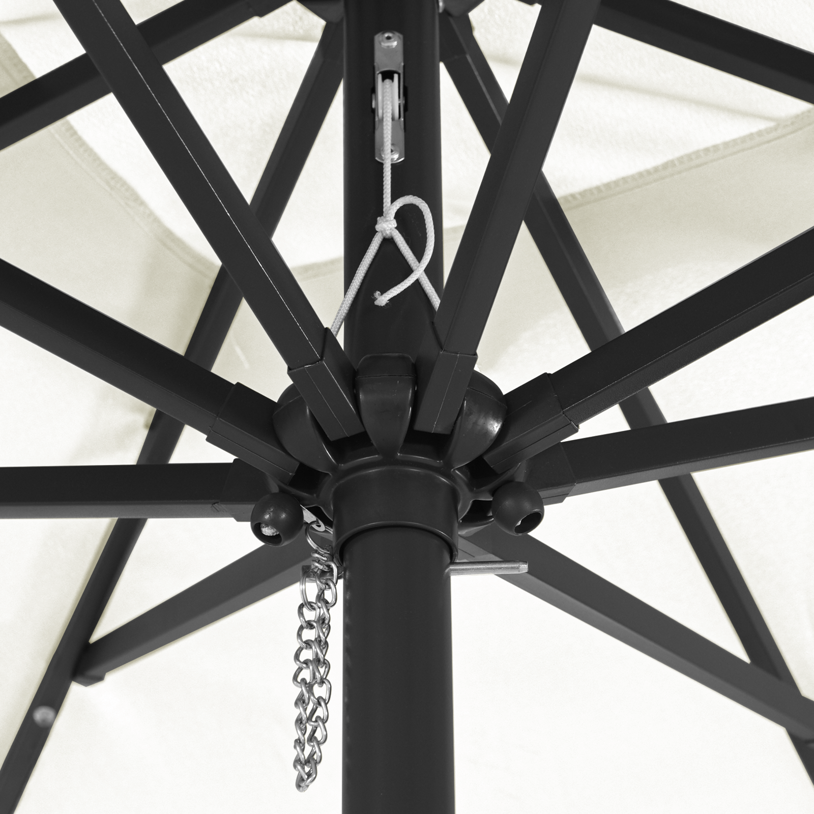 Square Garden Parasol with LED Lights 295x245 cm Sand White - Image 5