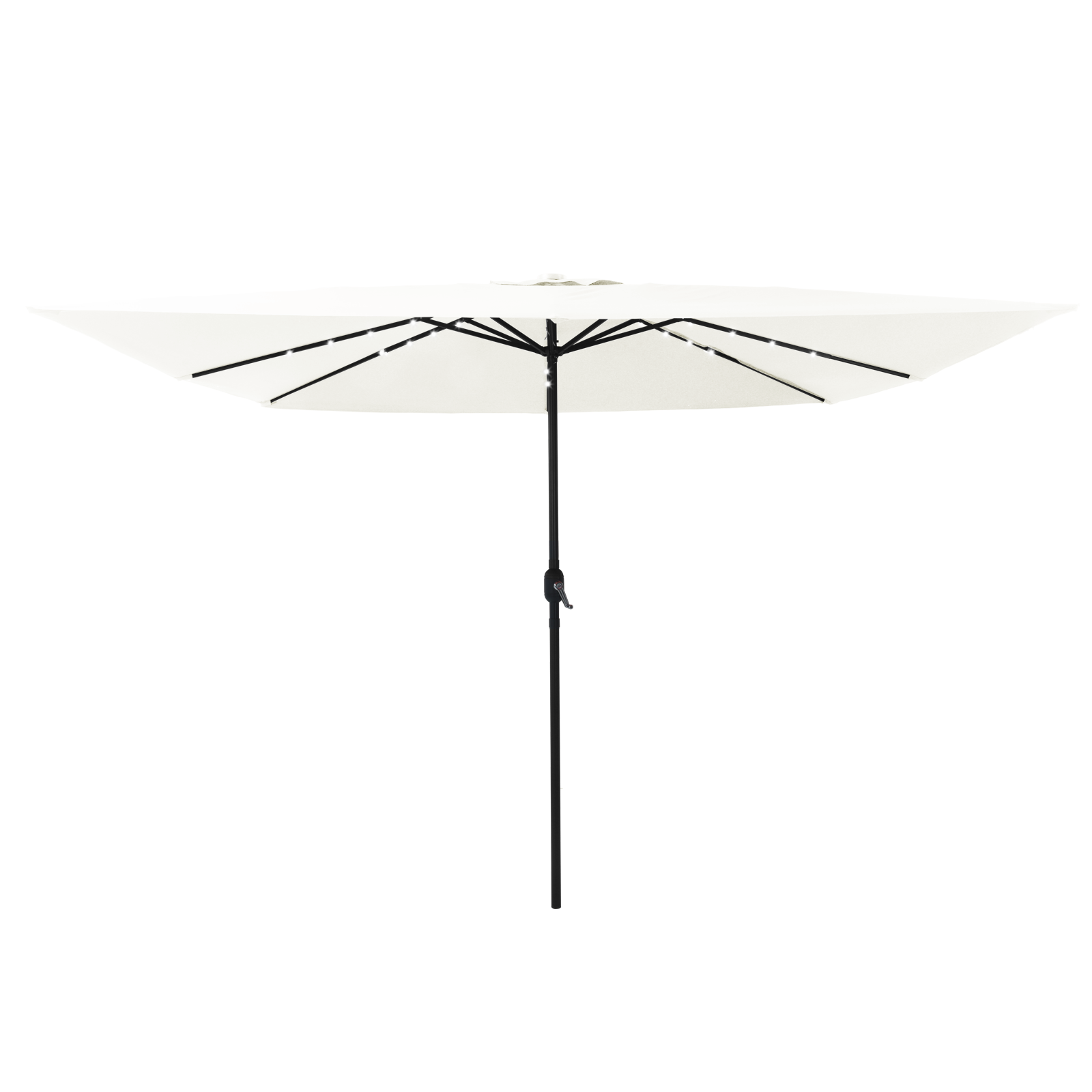Square Garden Parasol with LED Lights 295x245 cm Sand White - Image 3