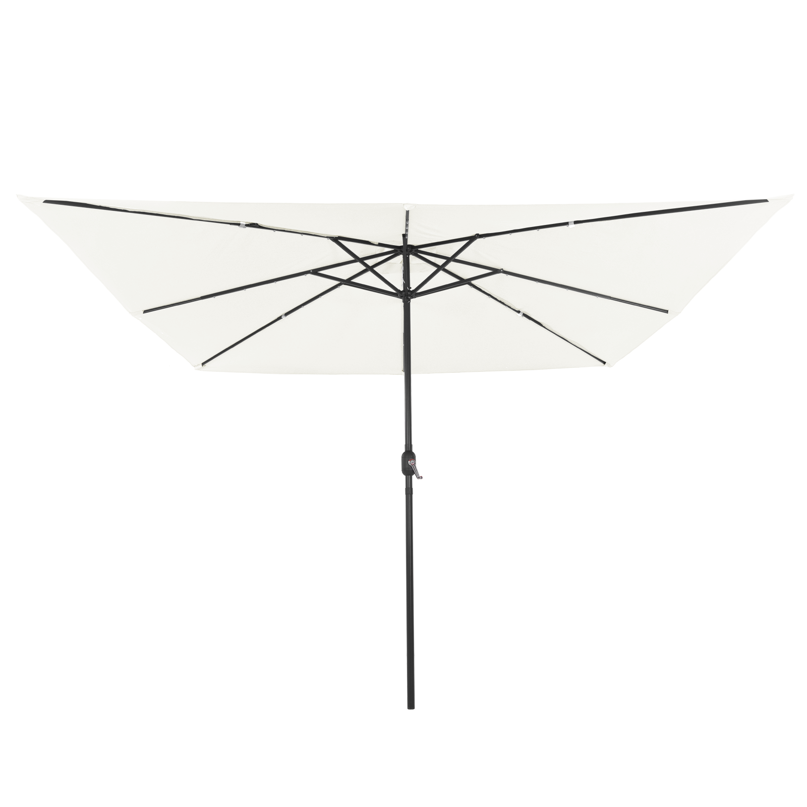 Square Garden Parasol with LED Lights 295x245 cm Sand White - Image 4