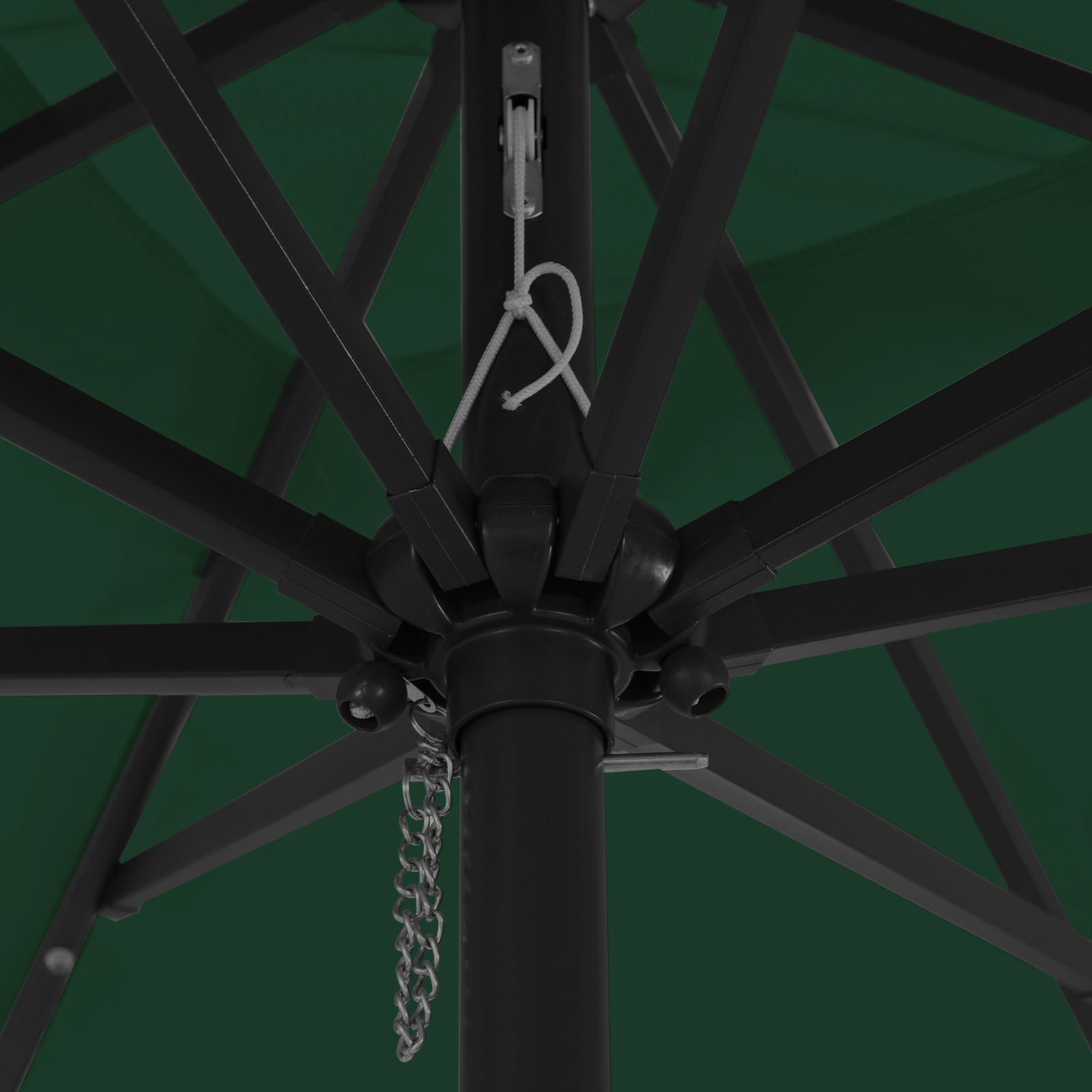 Square Garden Parasol with LED Lights 295x245 cm Green - Image 5