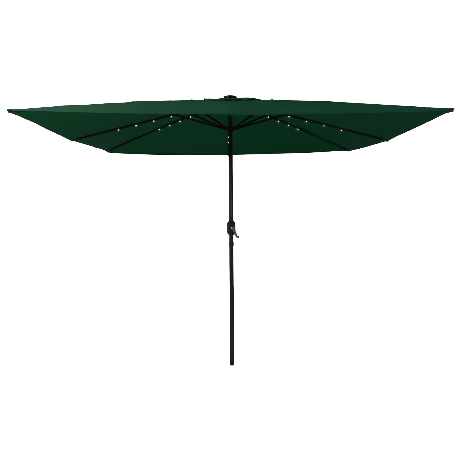 Square Garden Parasol with LED Lights 295x245 cm Green - Image 3