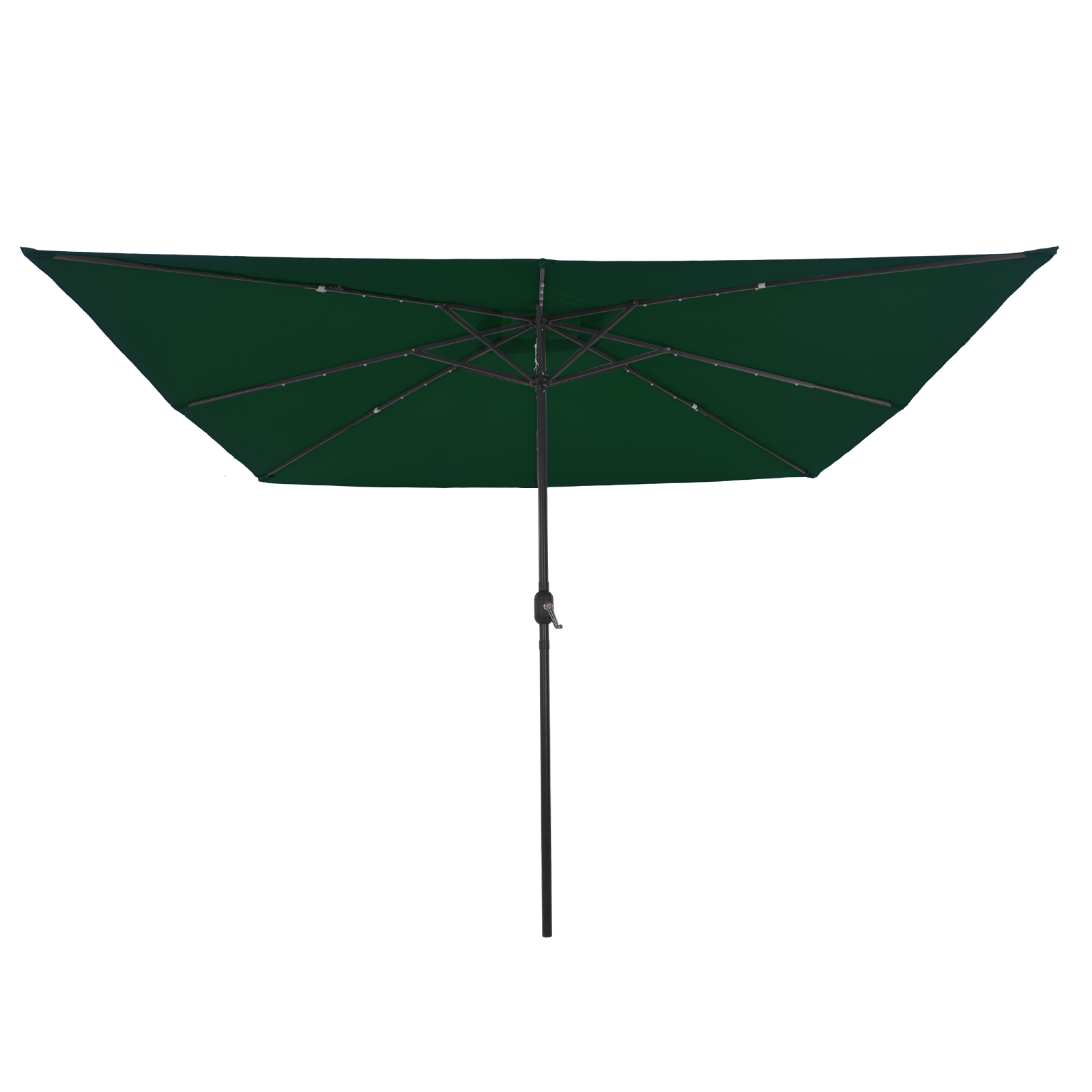 Square Garden Parasol with LED Lights 295x245 cm Green - Image 4