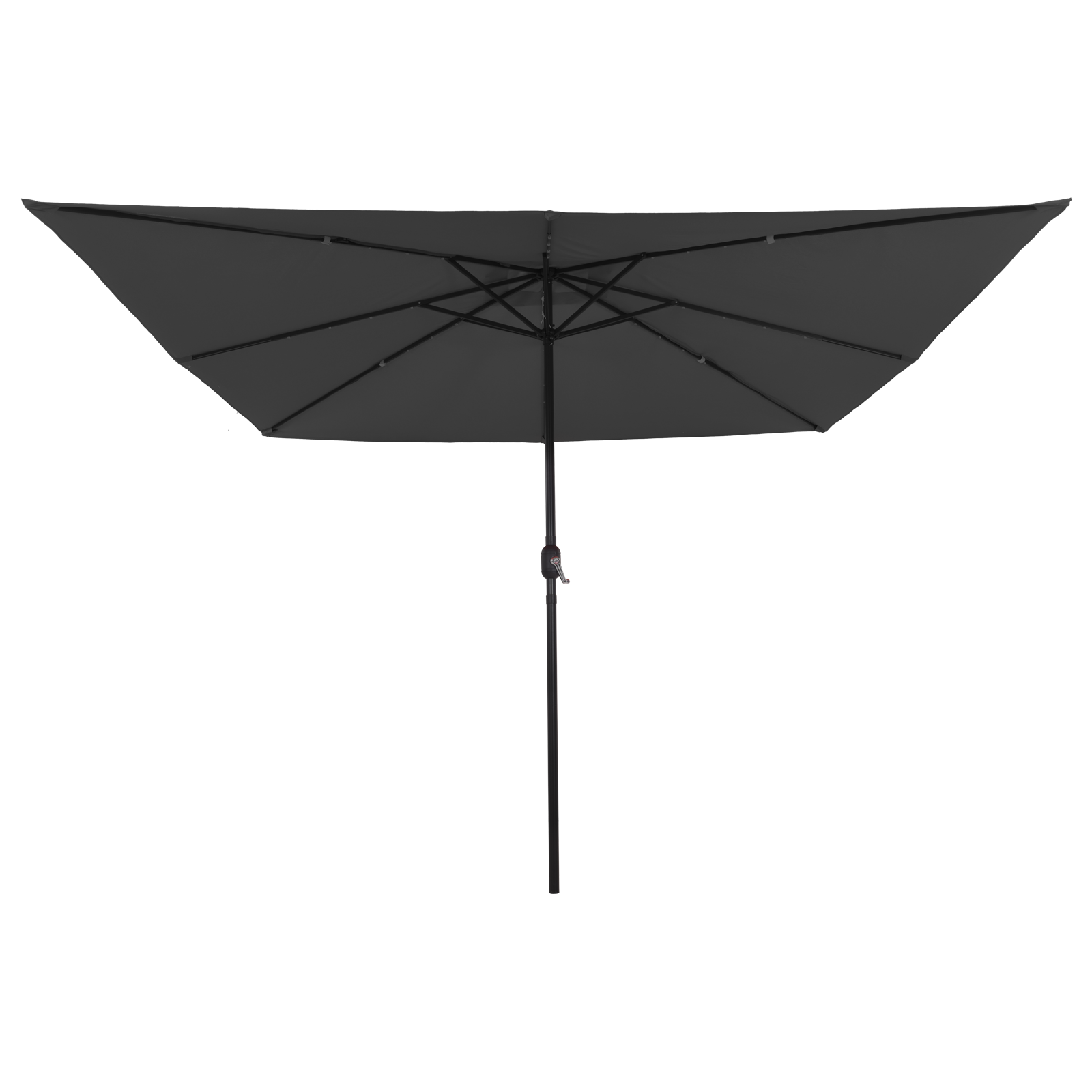 Square Patio Umbrella with LED Lights 295x245 cm Dark Gray - Image 4