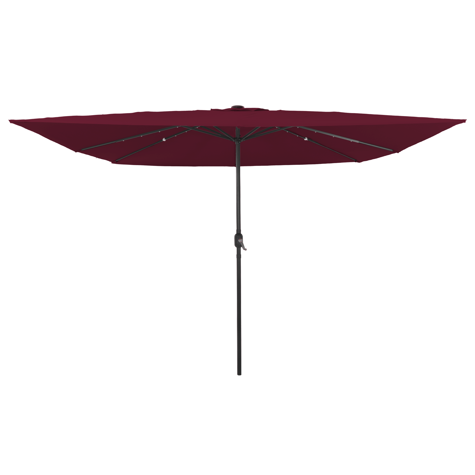 Vierkante Tuin Parasol met LED-verlichting 295×245 cm Bordeauxrood