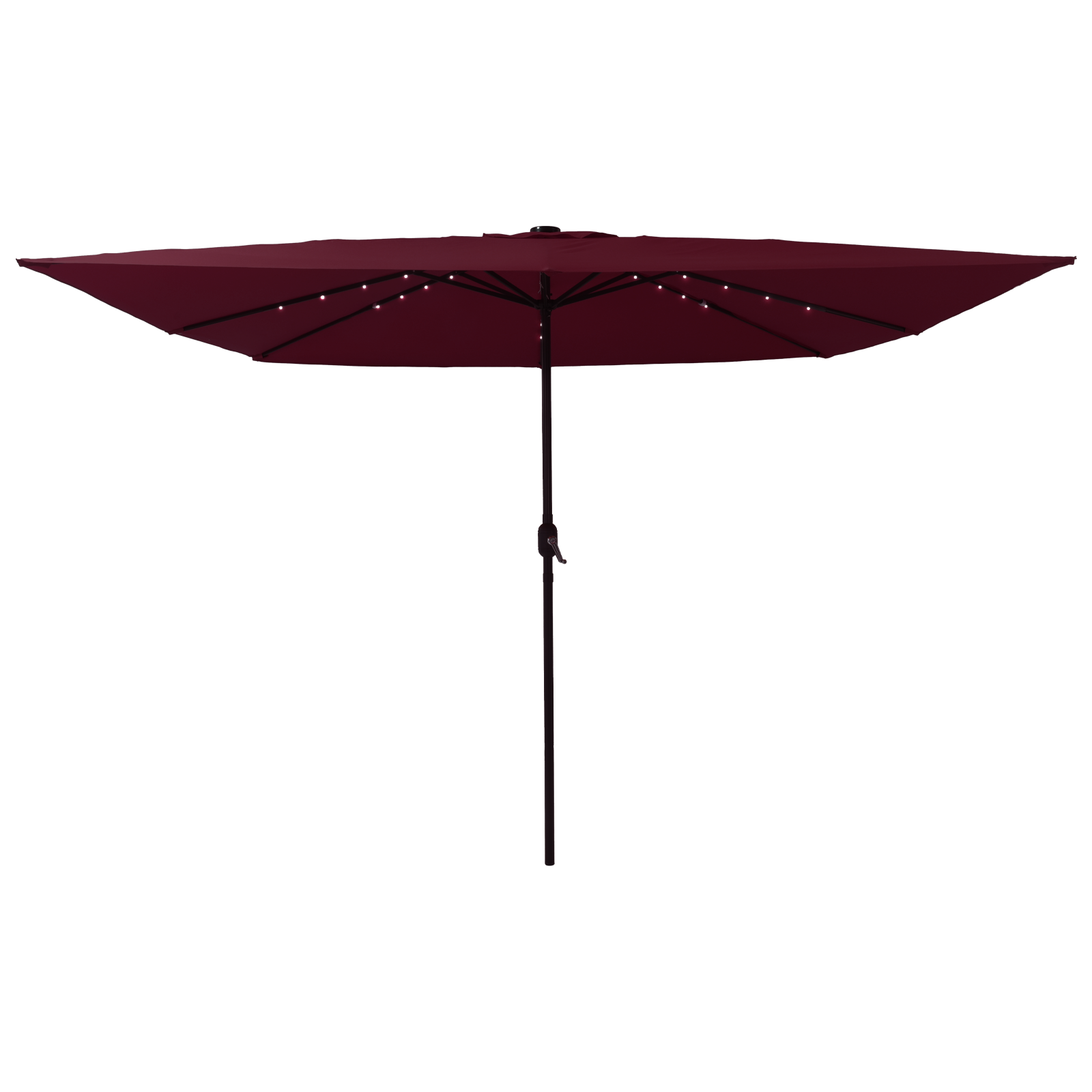 Square Garden Parasol with LED Lights 295x245 cm Bordeaux Red - Image 3