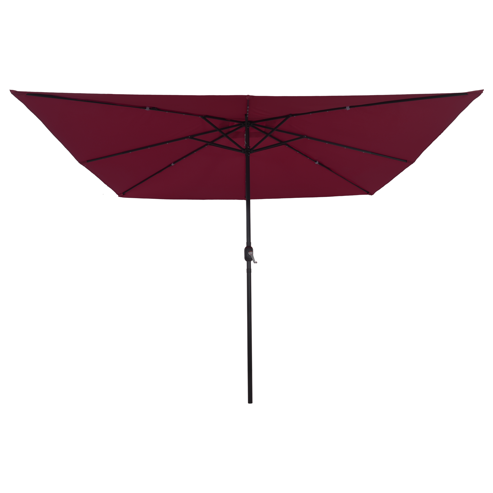 Square Garden Parasol with LED Lights 295x245 cm Bordeaux Red - Image 4
