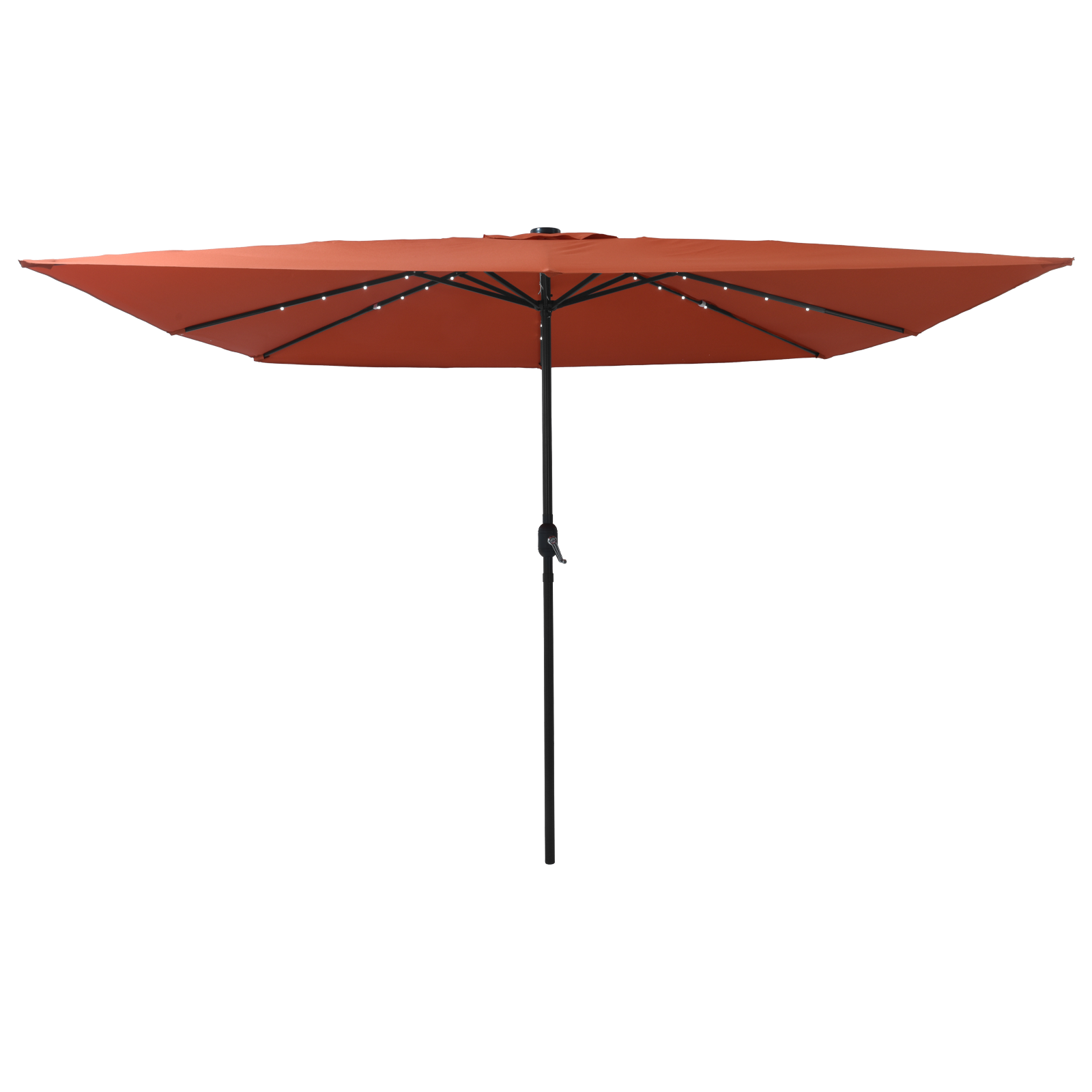 Square Garden Parasol with LED Lights 295x245 cm Terracotta - Image 3