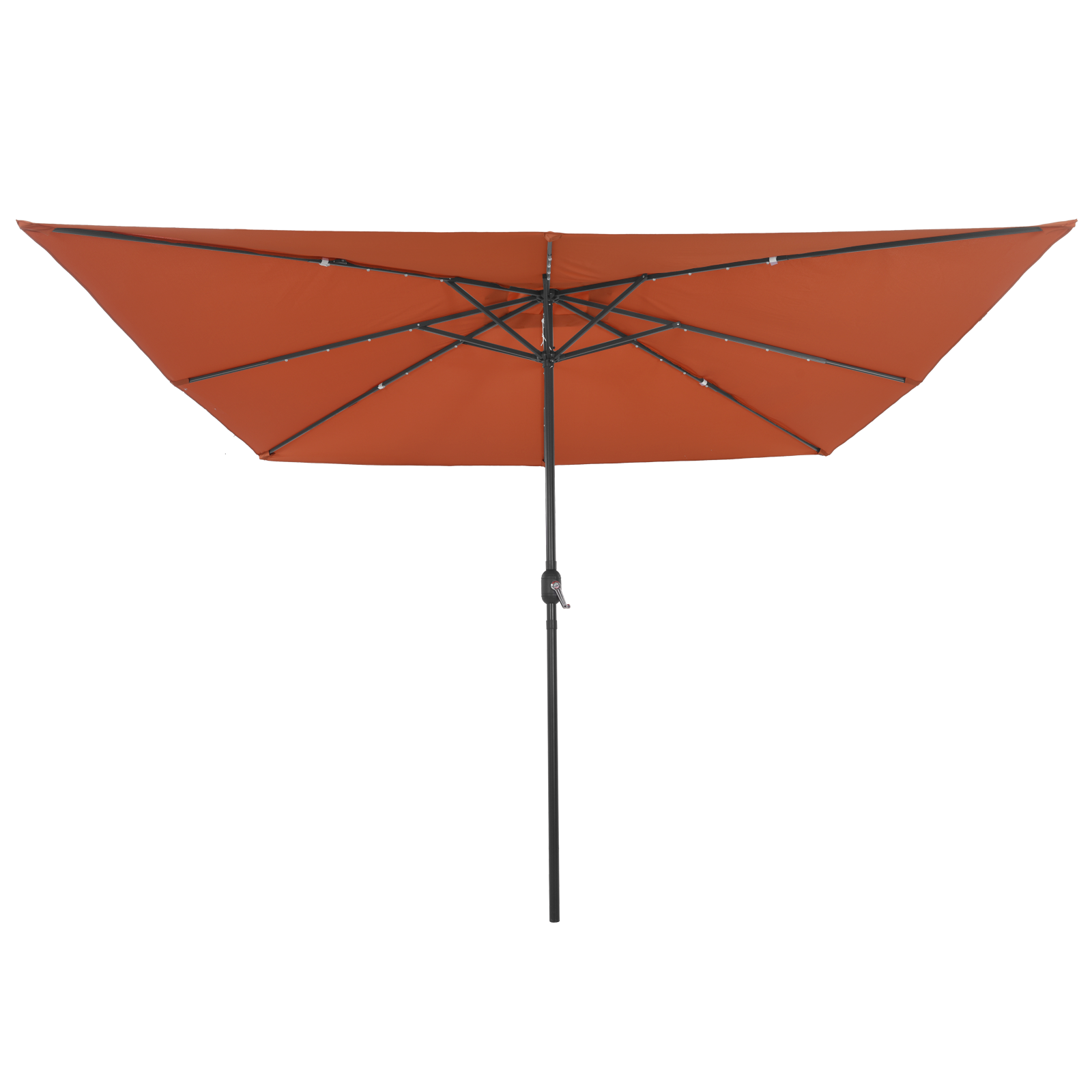 Square Garden Parasol with LED Lights 295x245 cm Terracotta - Image 4