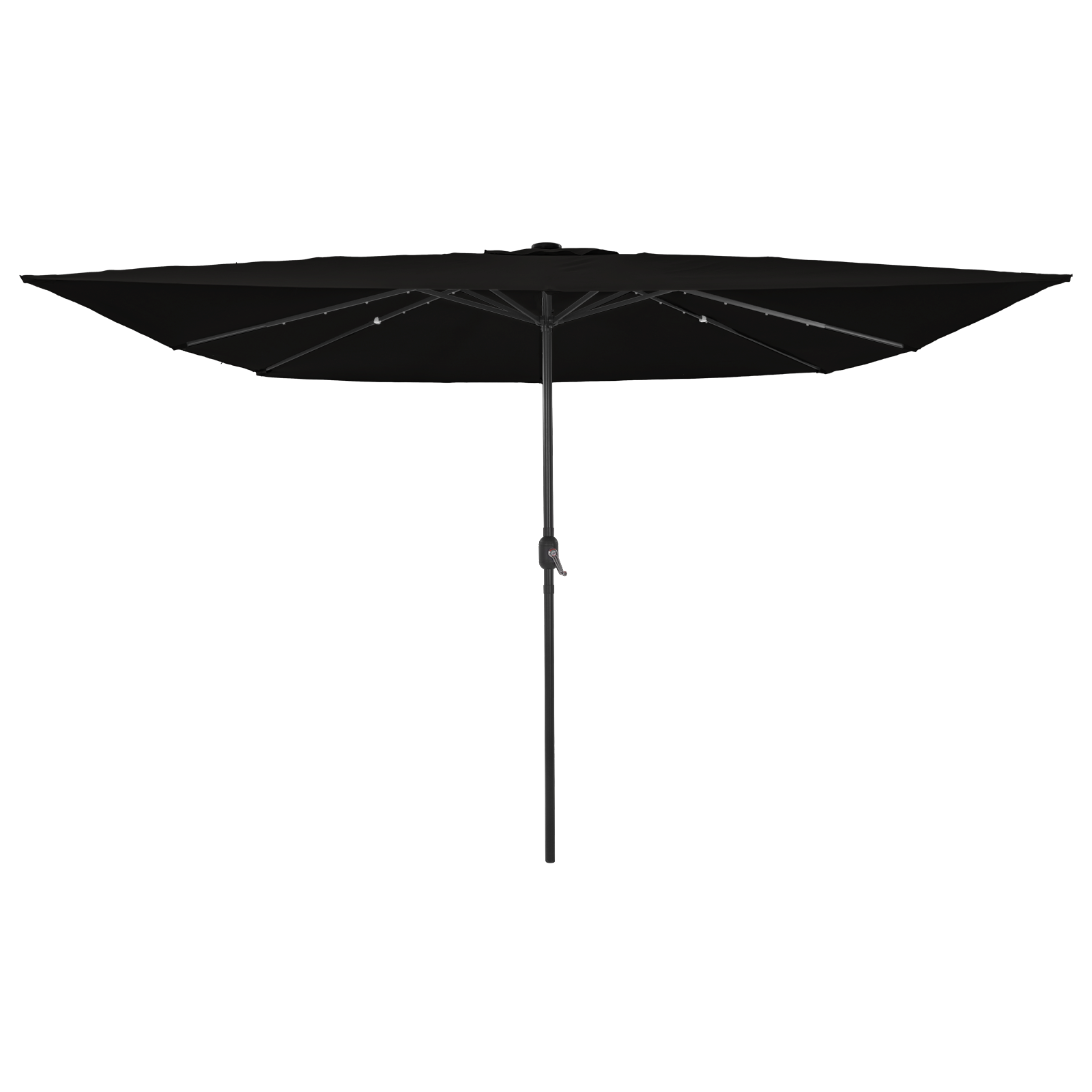 Square Garden Umbrella with LED Lights 295x245 cm Black