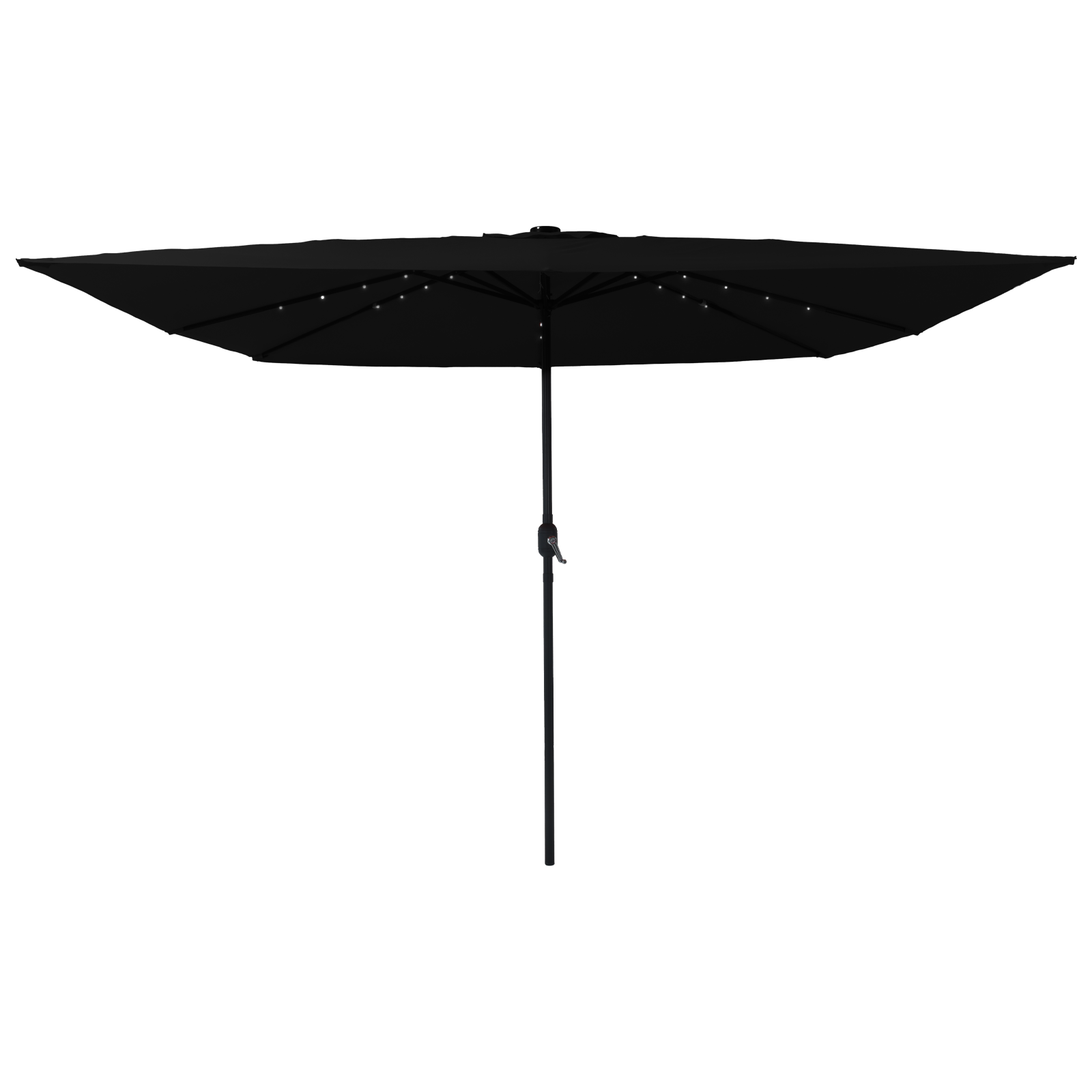 Square Garden Umbrella with LED Lights 295x245 cm Black - Image 3