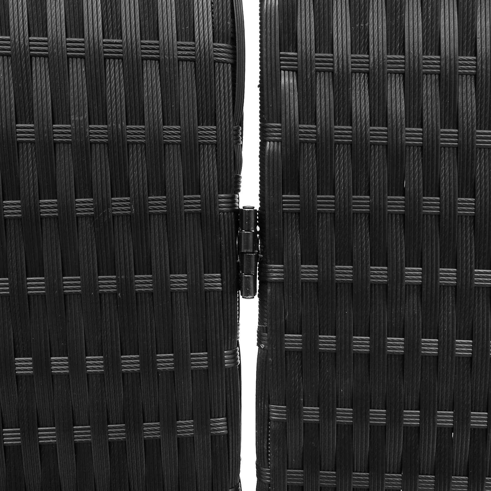 Room Divider 4 Panels Foldable Black 195x180 cm Poly Rattan - Image 7