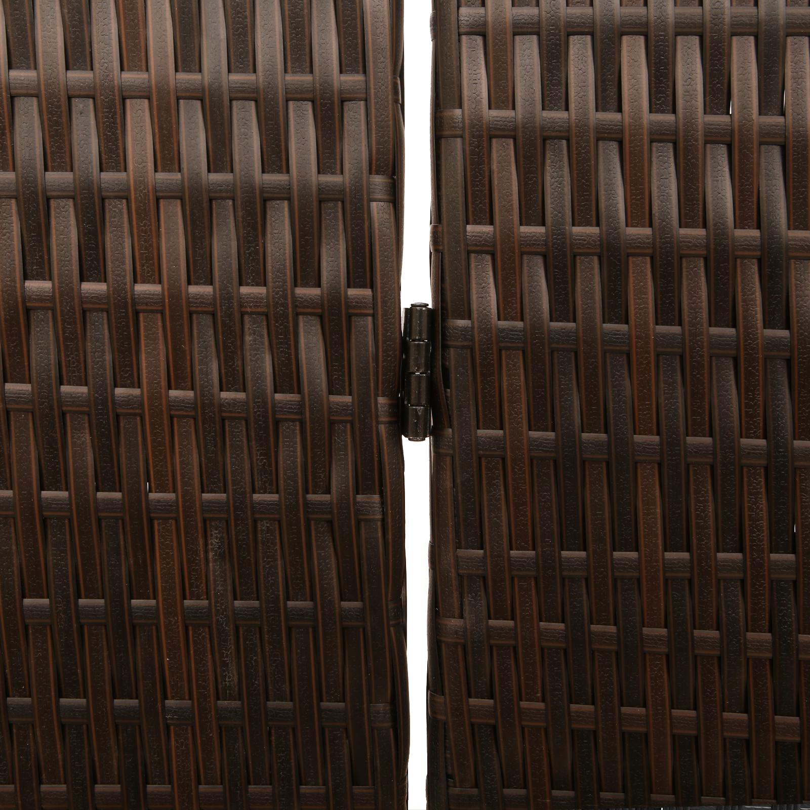 Room Divider 4 Panels Foldable Brown 195x180 cm Poly Rattan - Image 7