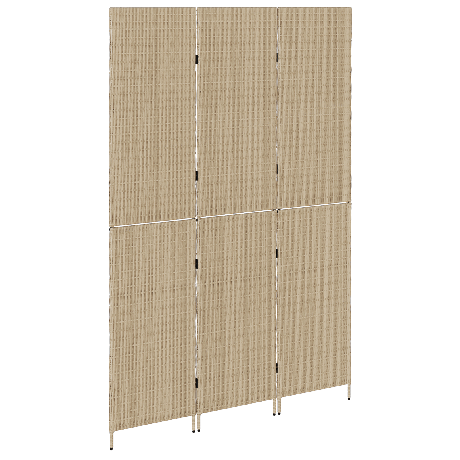 Room Divider 3 Panels Foldable Beige 146x200 cm Poly Rattan - Image 4