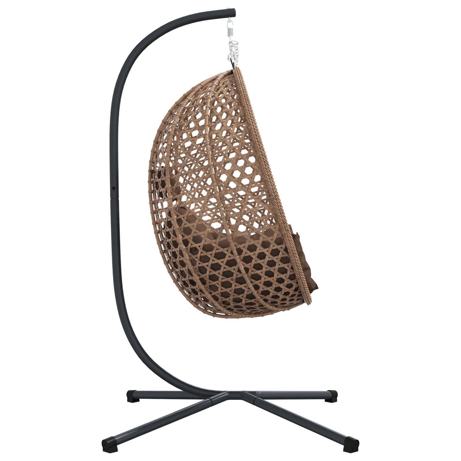 Hanging Egg Chair Basket с стойка Кафяво Полиестерен ратан - Image 6