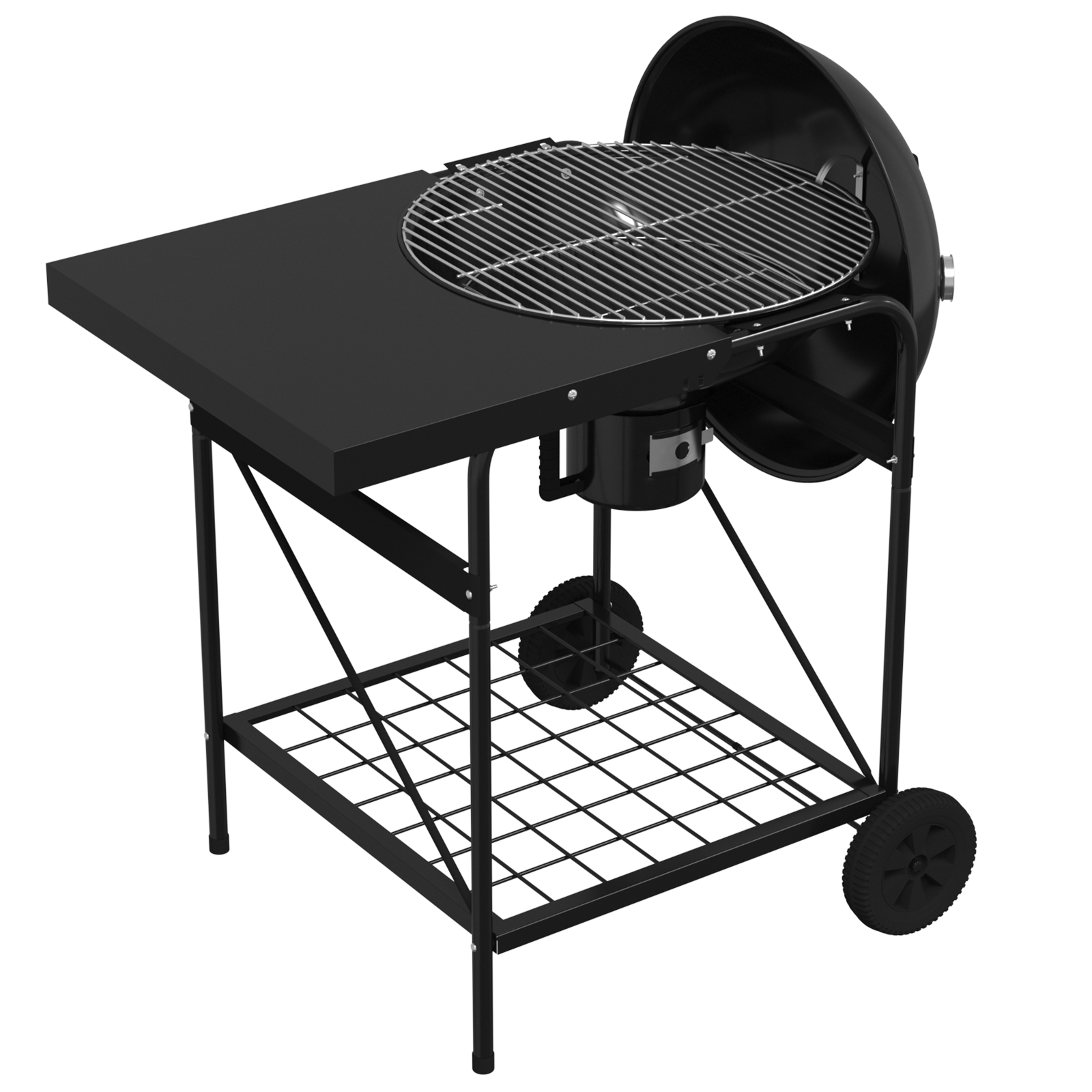 Charcoal Grill Cart with Lid Black 96x72x113 cm Metal - Image 9