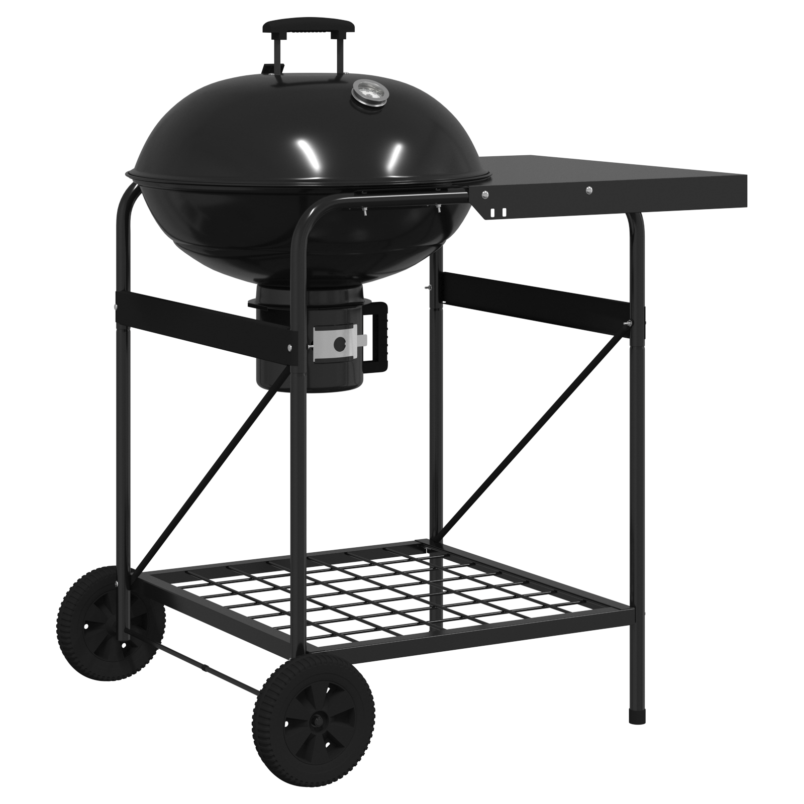 Charcoal Grill Cart with Lid Black 96x72x113 cm Metal - Image 2