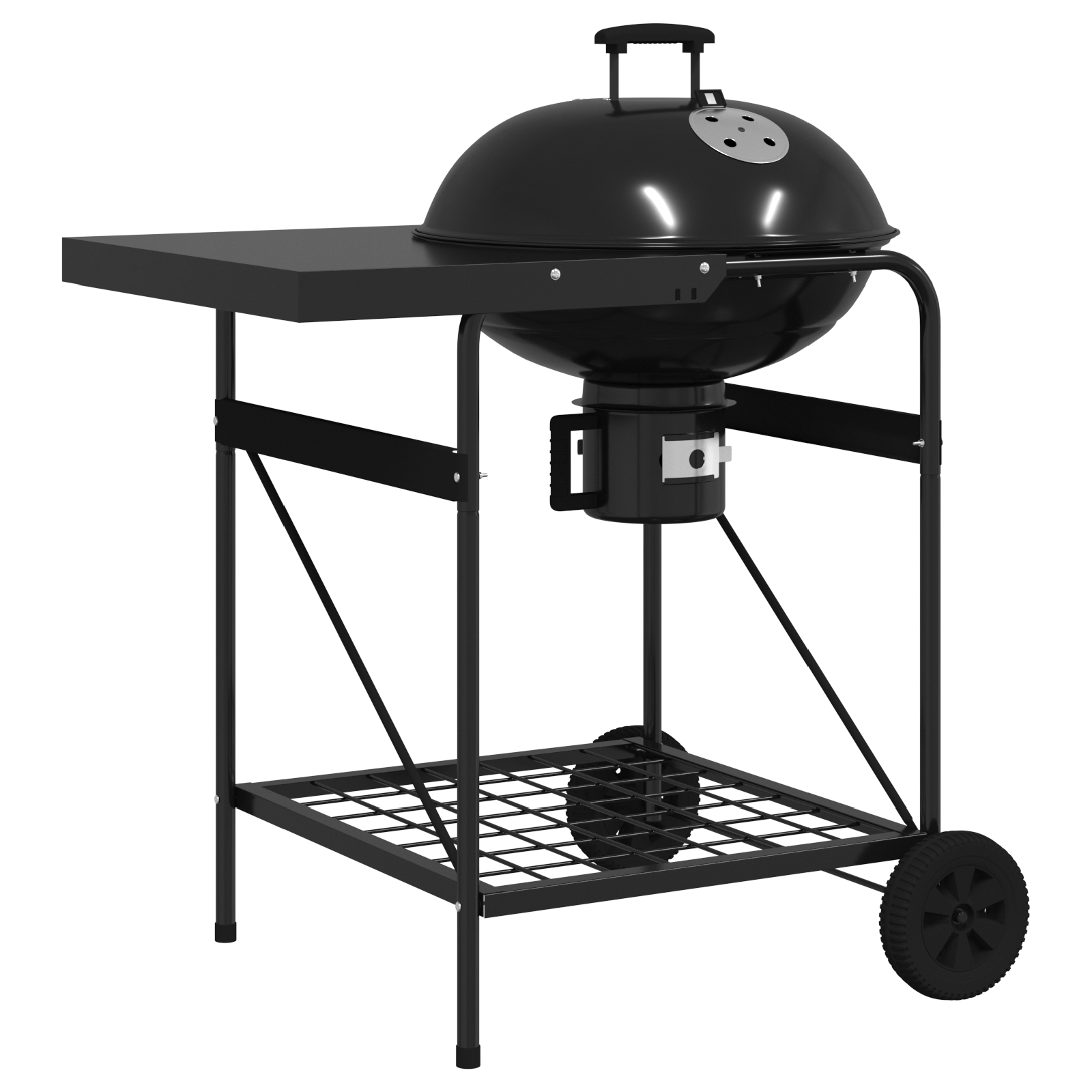 Charcoal Grill Cart with Lid Black 96x72x113 cm Metal - Image 4