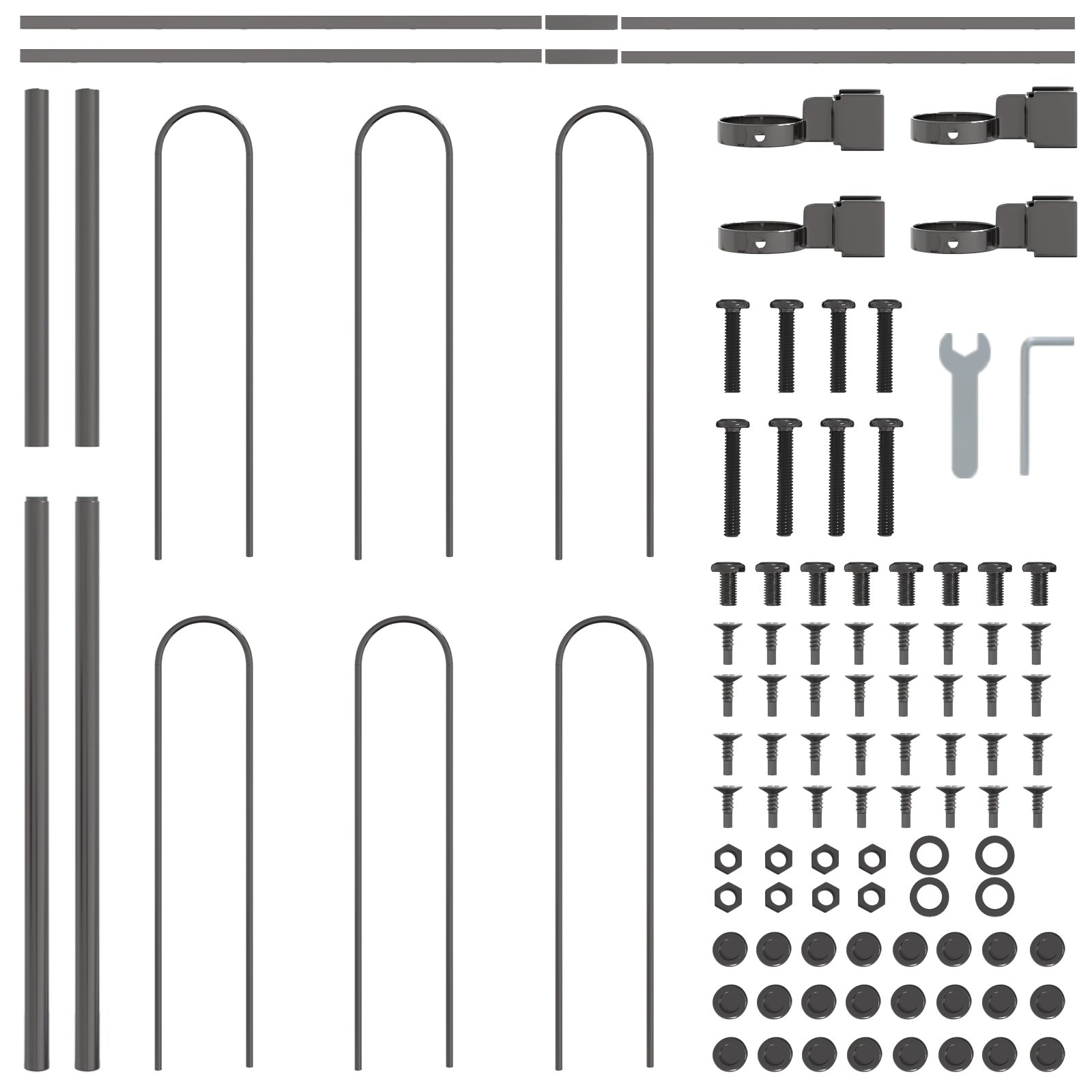 Garden Fence with Hoop Top Grey 1,7x0,8 m Steel - Image 4
