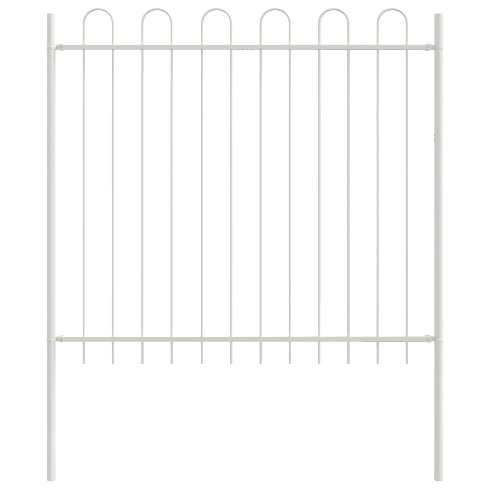 Garden Fence with Hoop Top White 1.7x1.5 m Steel - Image 2